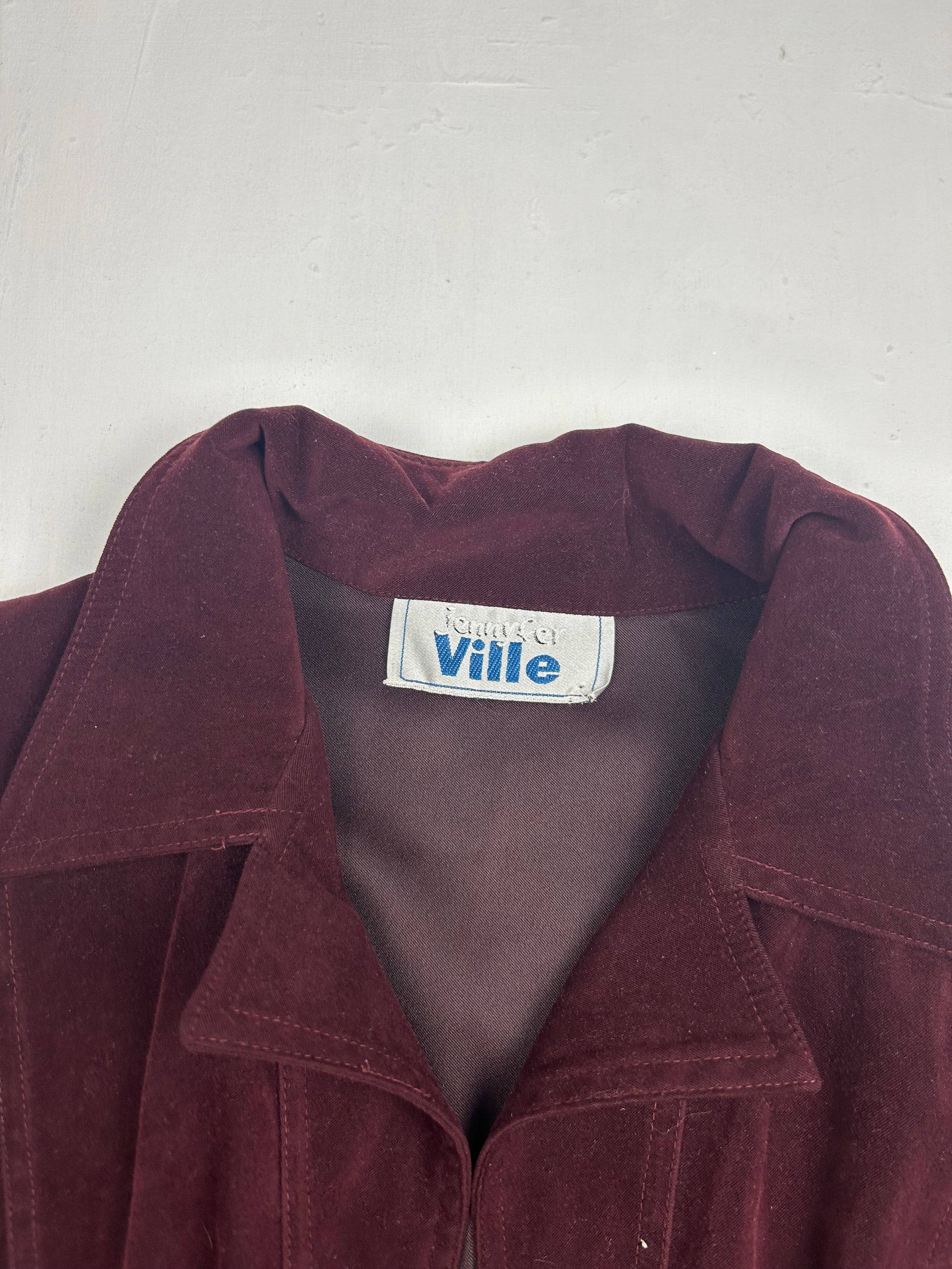 Purple velvet office blazer jacket (M)