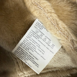 Beige suede inside faux fur jacket (L)