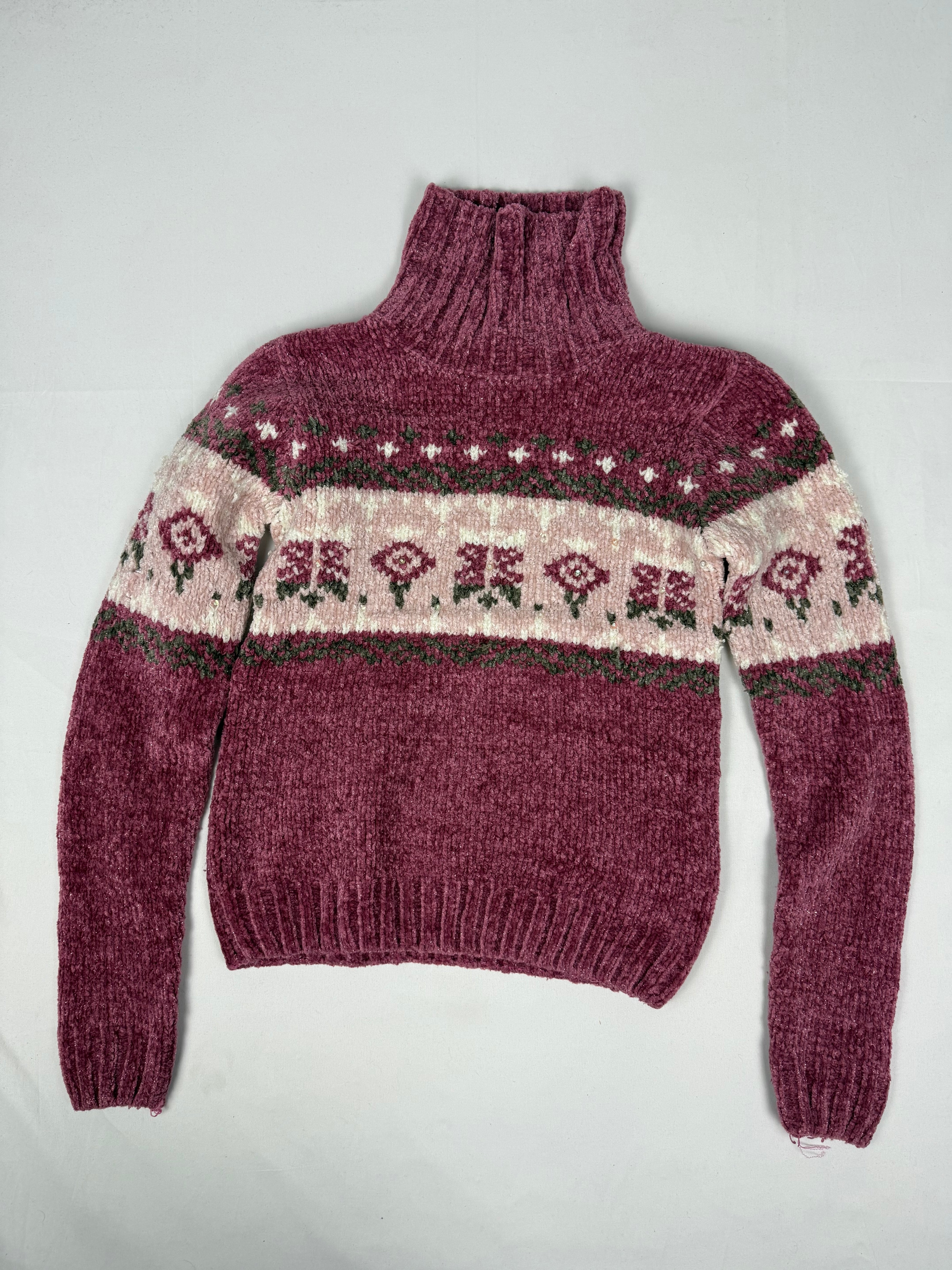 Pink turtleneck winter jumper (XS/S)