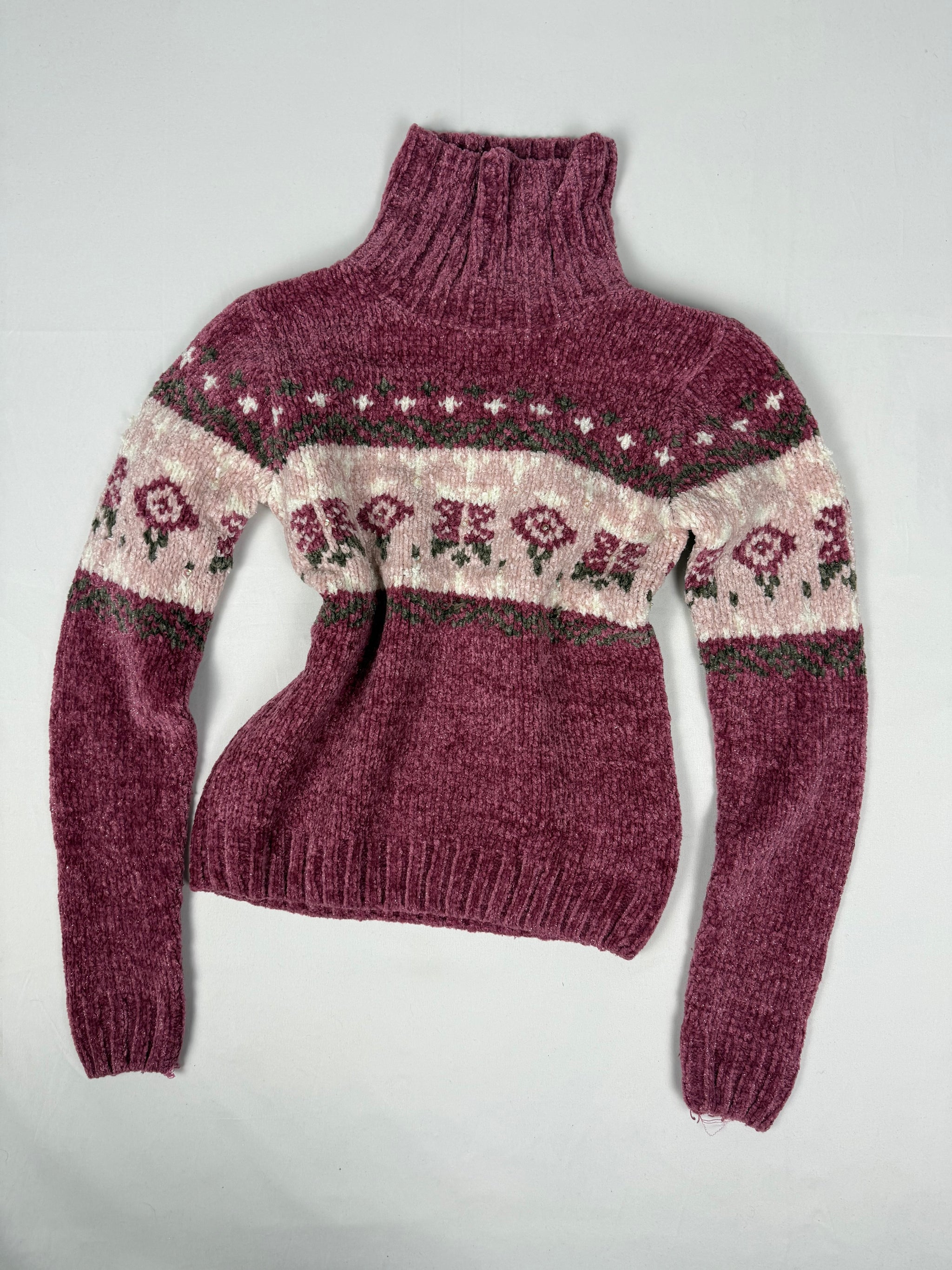 Pink turtleneck winter jumper (XS/S)