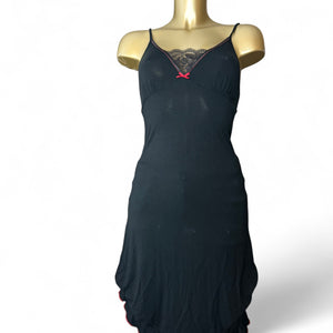 Black & red super soft modal babydoll mini dress (S/M)