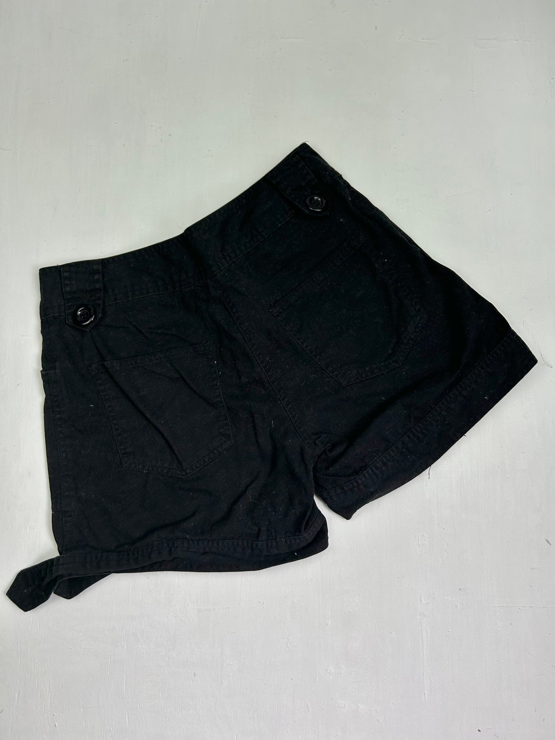 Black 100% cotton low rise mini short (S)