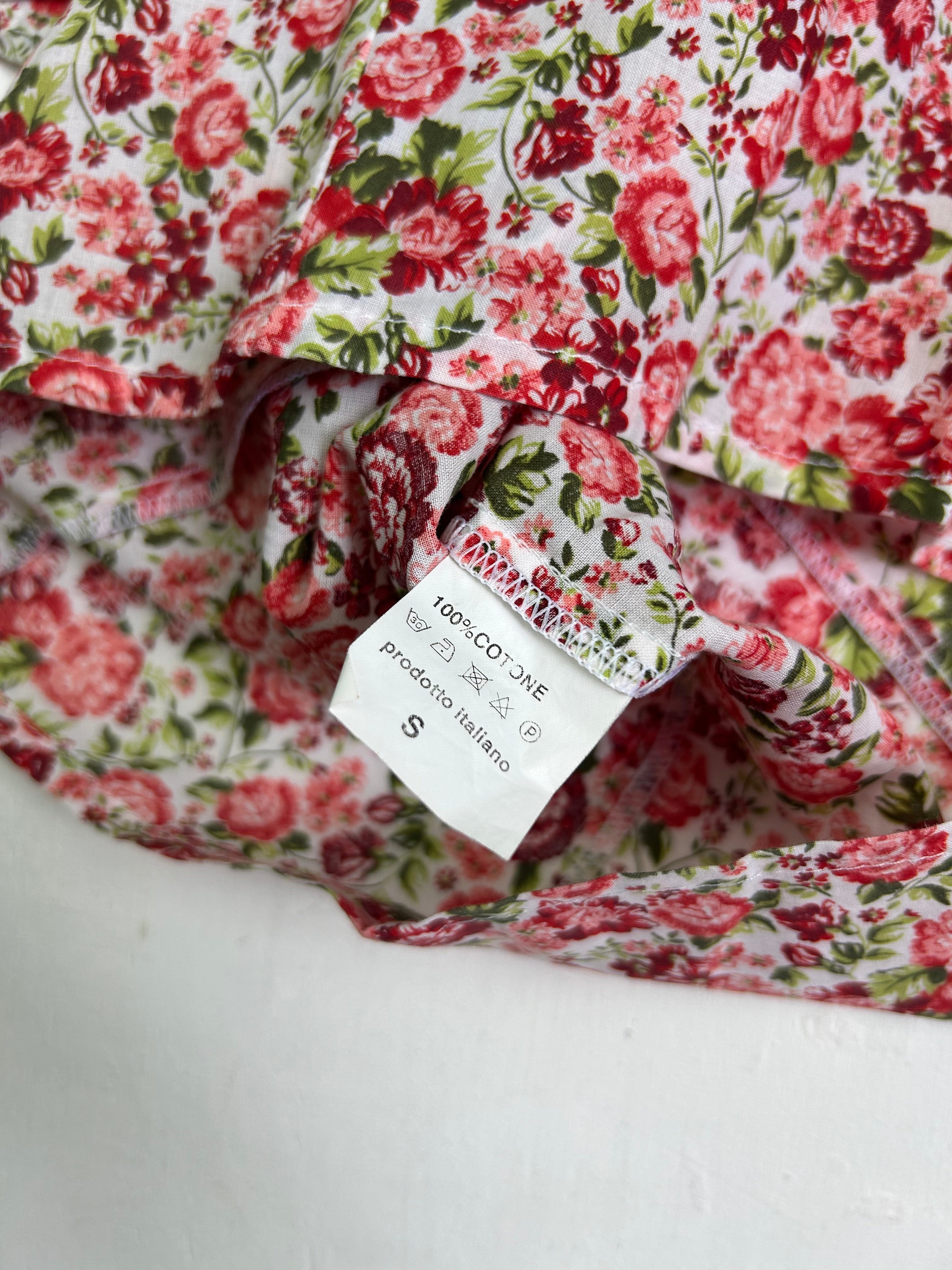 Red floral summer cami top (S/M)