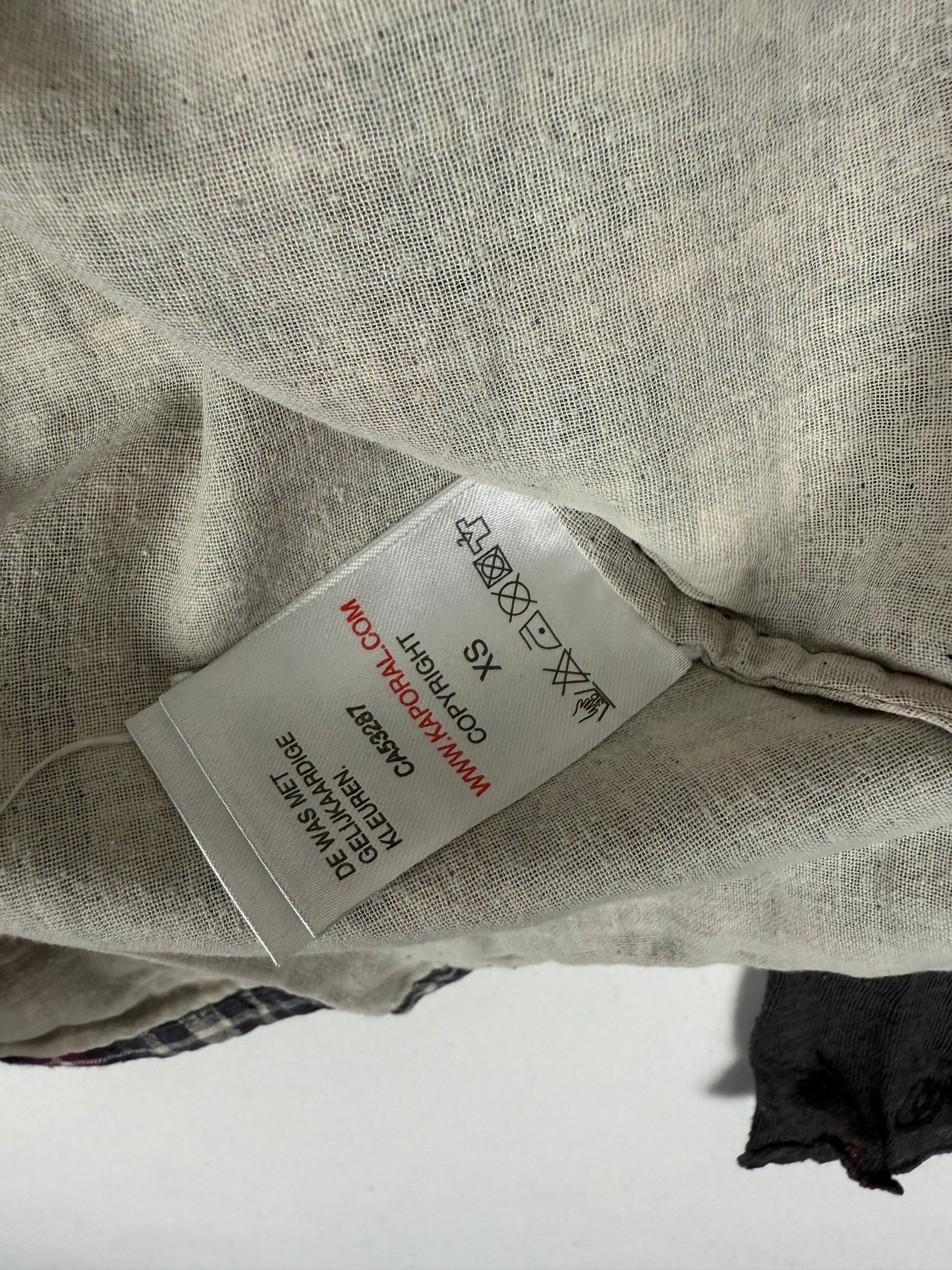 Grey check print long sleeves top (XS)