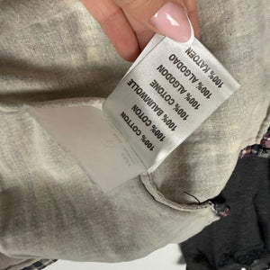 Grey check print long sleeves top (XS)