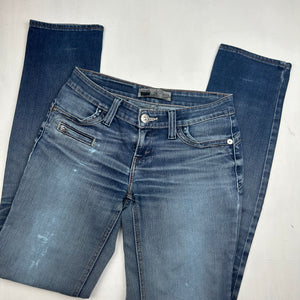 Navy blue low rise straight legs pants (S)