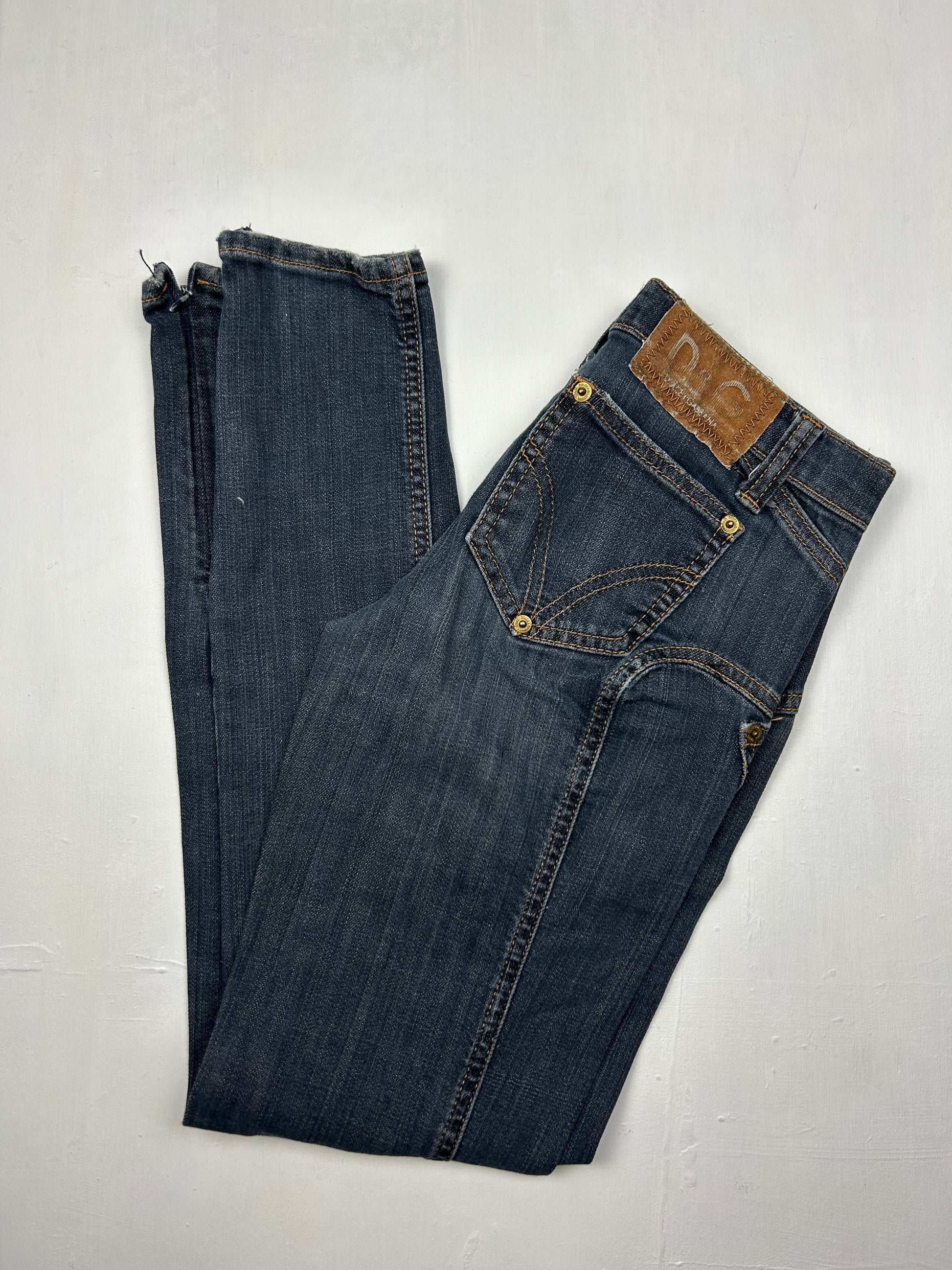 Navy denim low rise capris denim pants (XS)