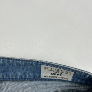 Blue denim low rise mini short (S)