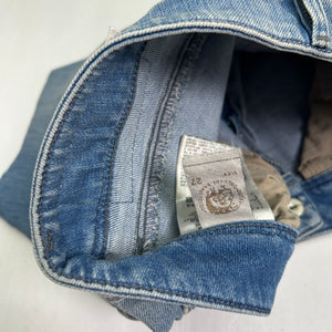 Blue denim low rise mini short (S)