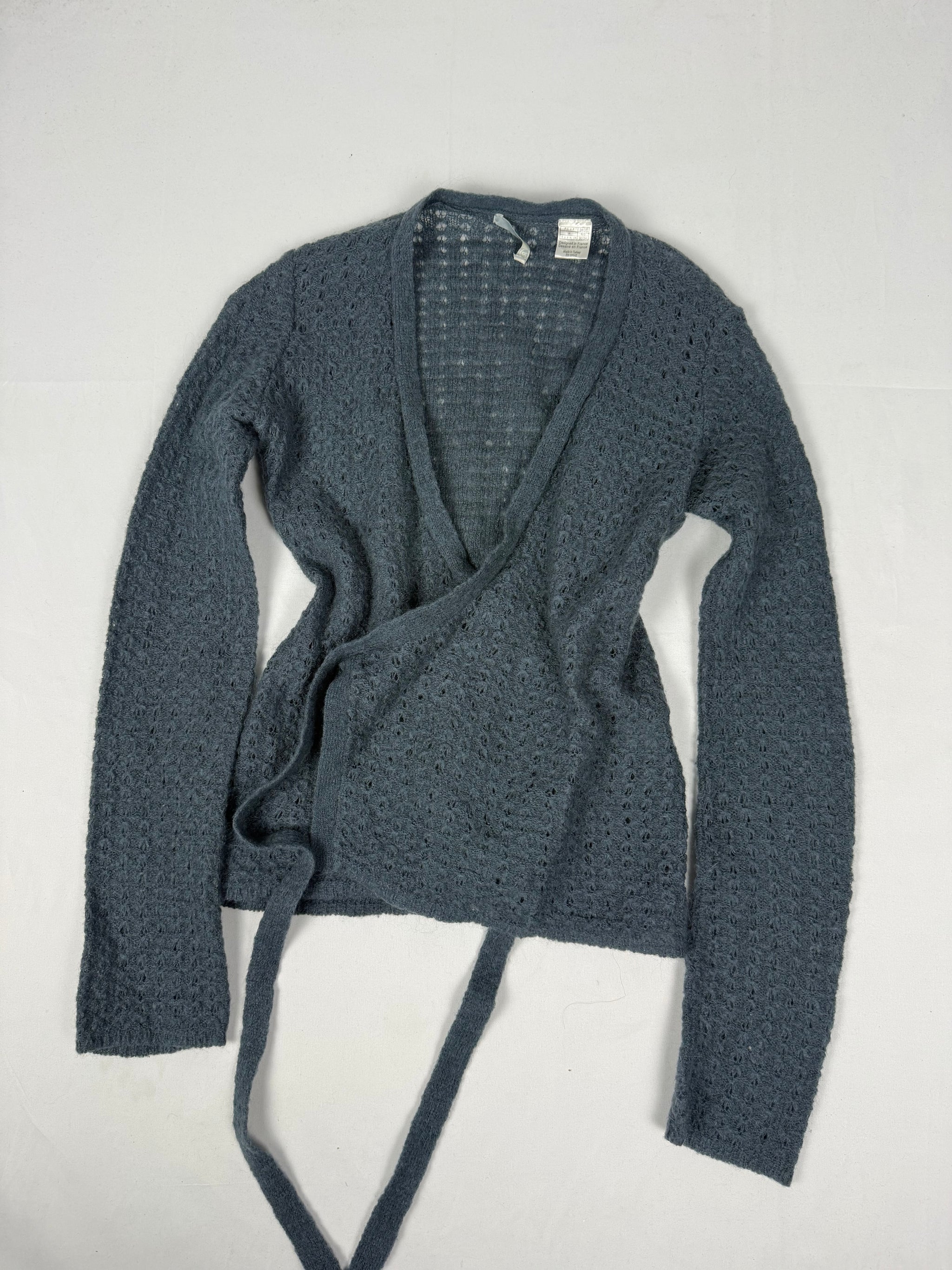 Grey wool & mohair super soft cardigan jumper (XS/S)