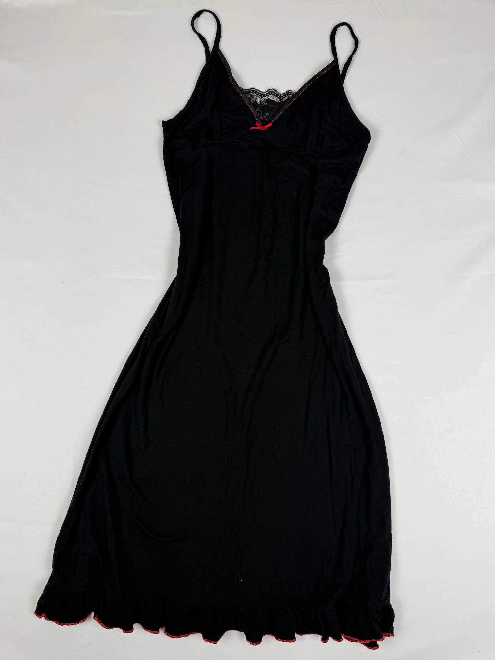 Black & red super soft modal babydoll mini dress (S/M)