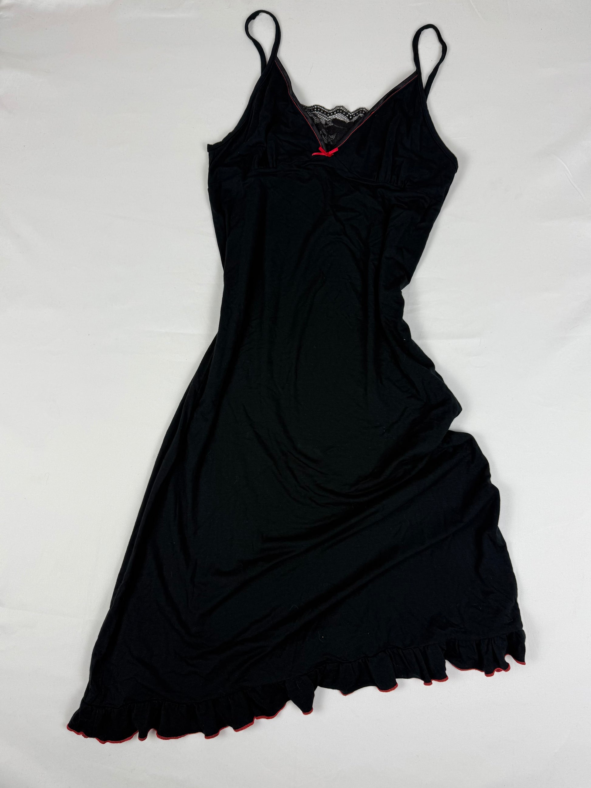 Black & red super soft modal babydoll mini dress (S/M)