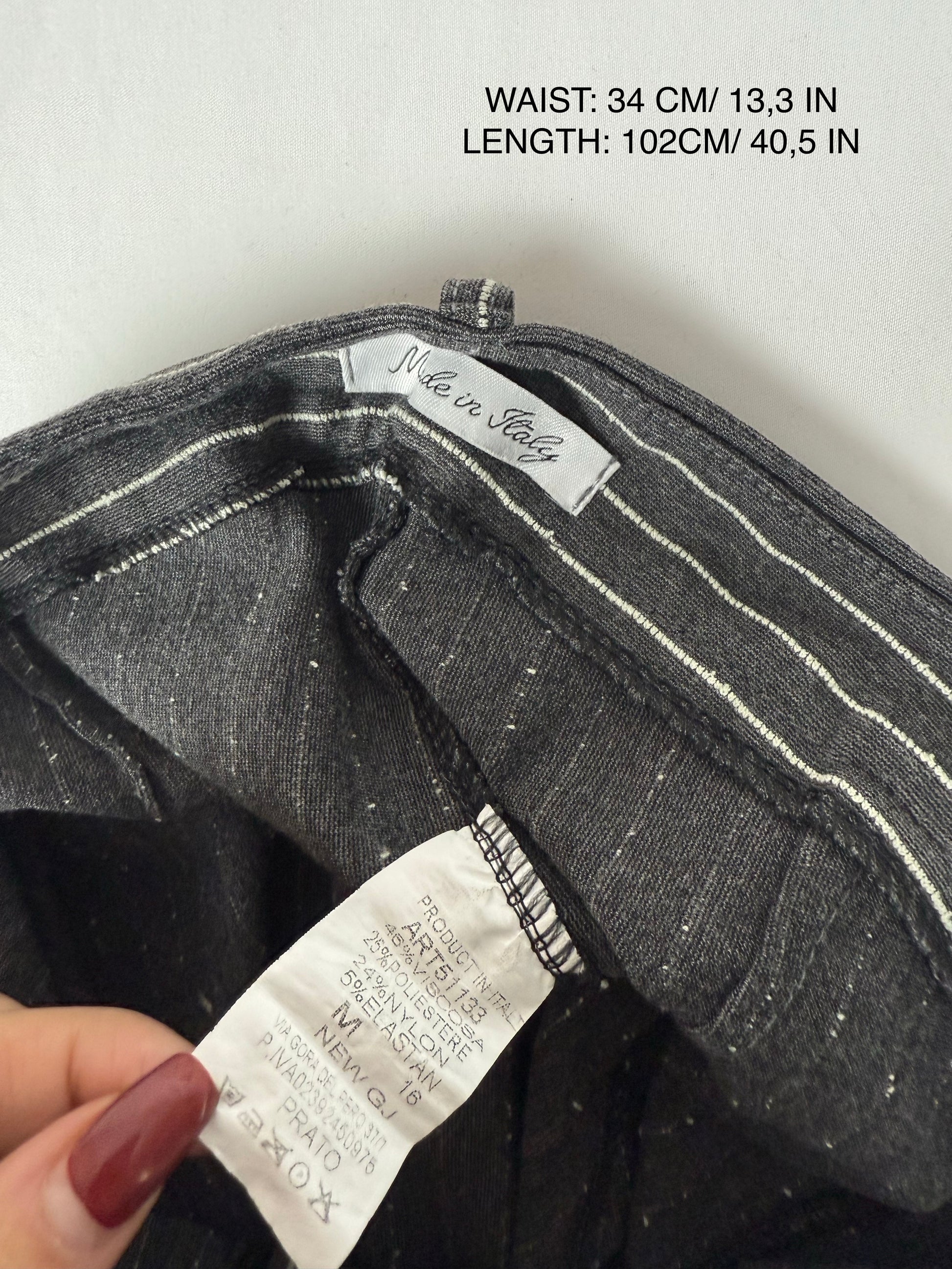 Grey striped low rise super stretchy office flare pants (S/M)