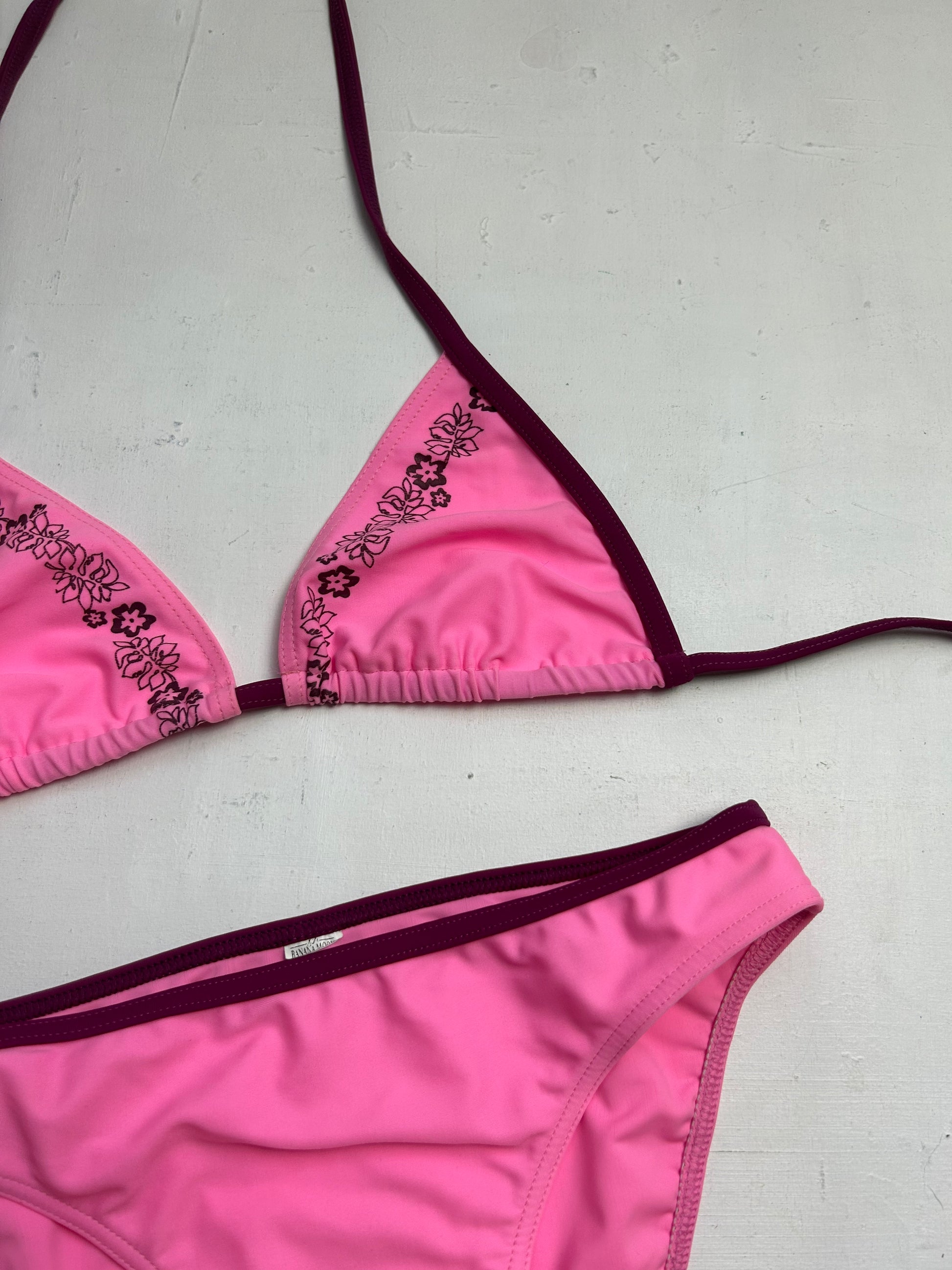 Pink low rise y2k vintage bikini set (M)