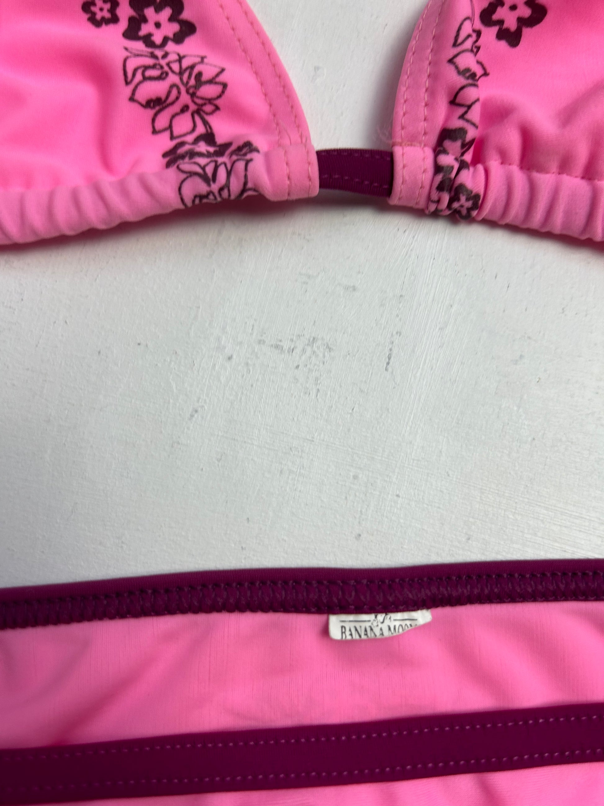 Pink low rise y2k vintage bikini set (M)