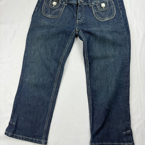 Navy denim low rise capri pants (M)