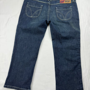 Navy denim low rise capri pants (M)