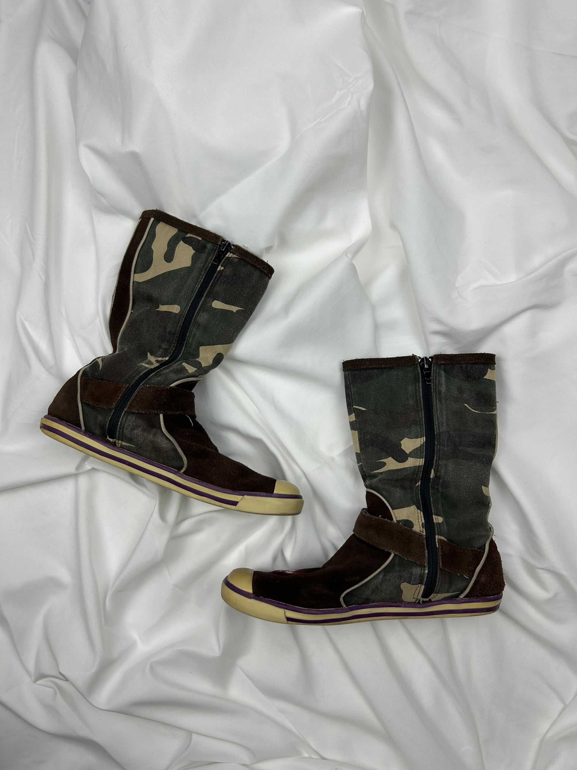 Brown buckle boots shoes (39)