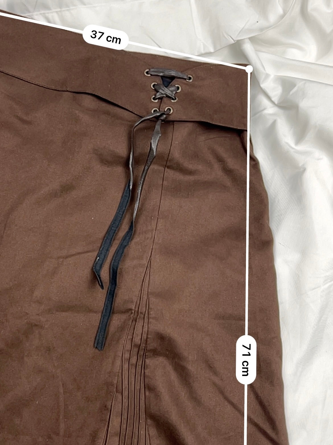 Brown suede low rise maxi skirt (S)