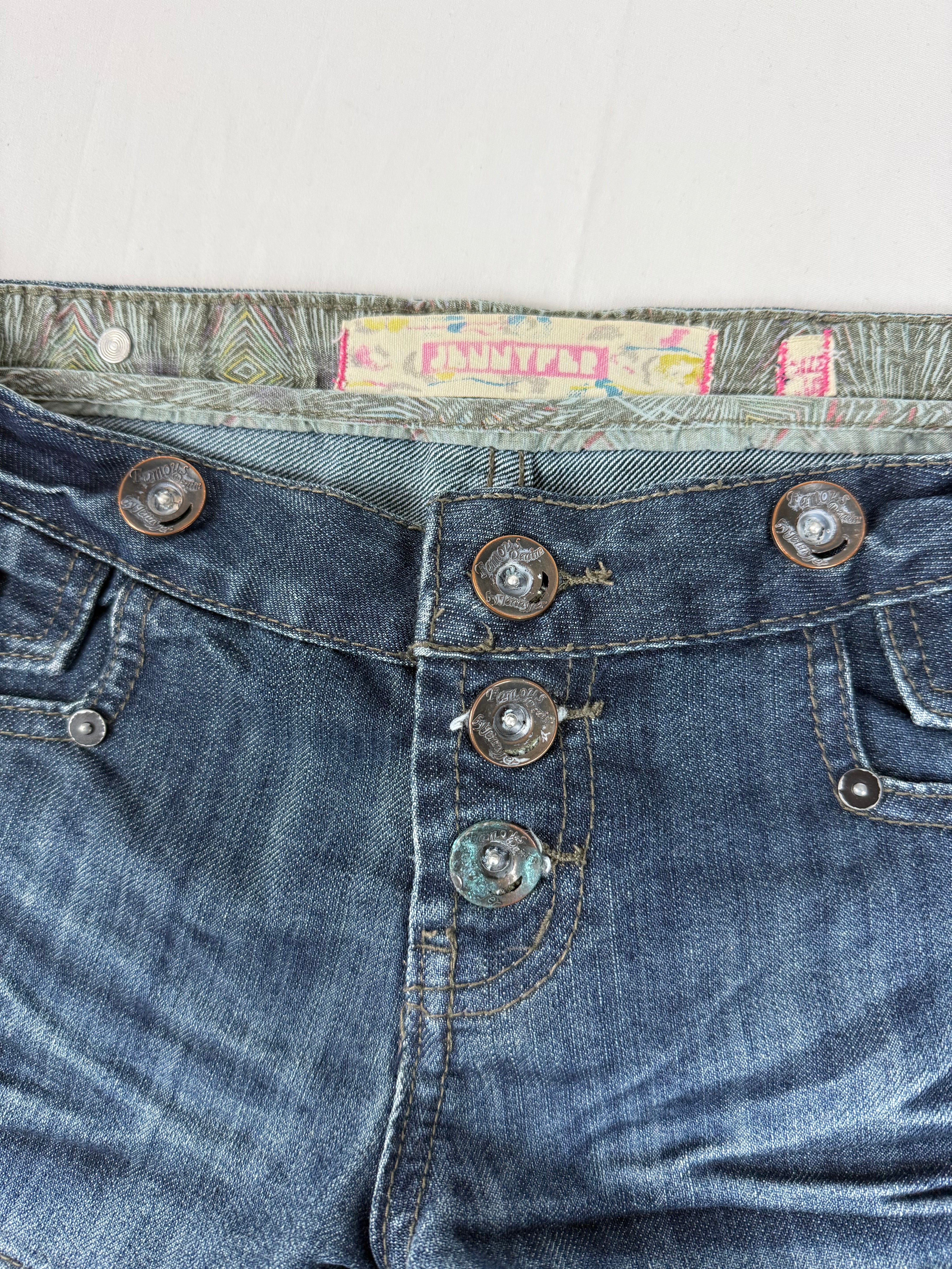 Navy denim low rise mini short (XS)