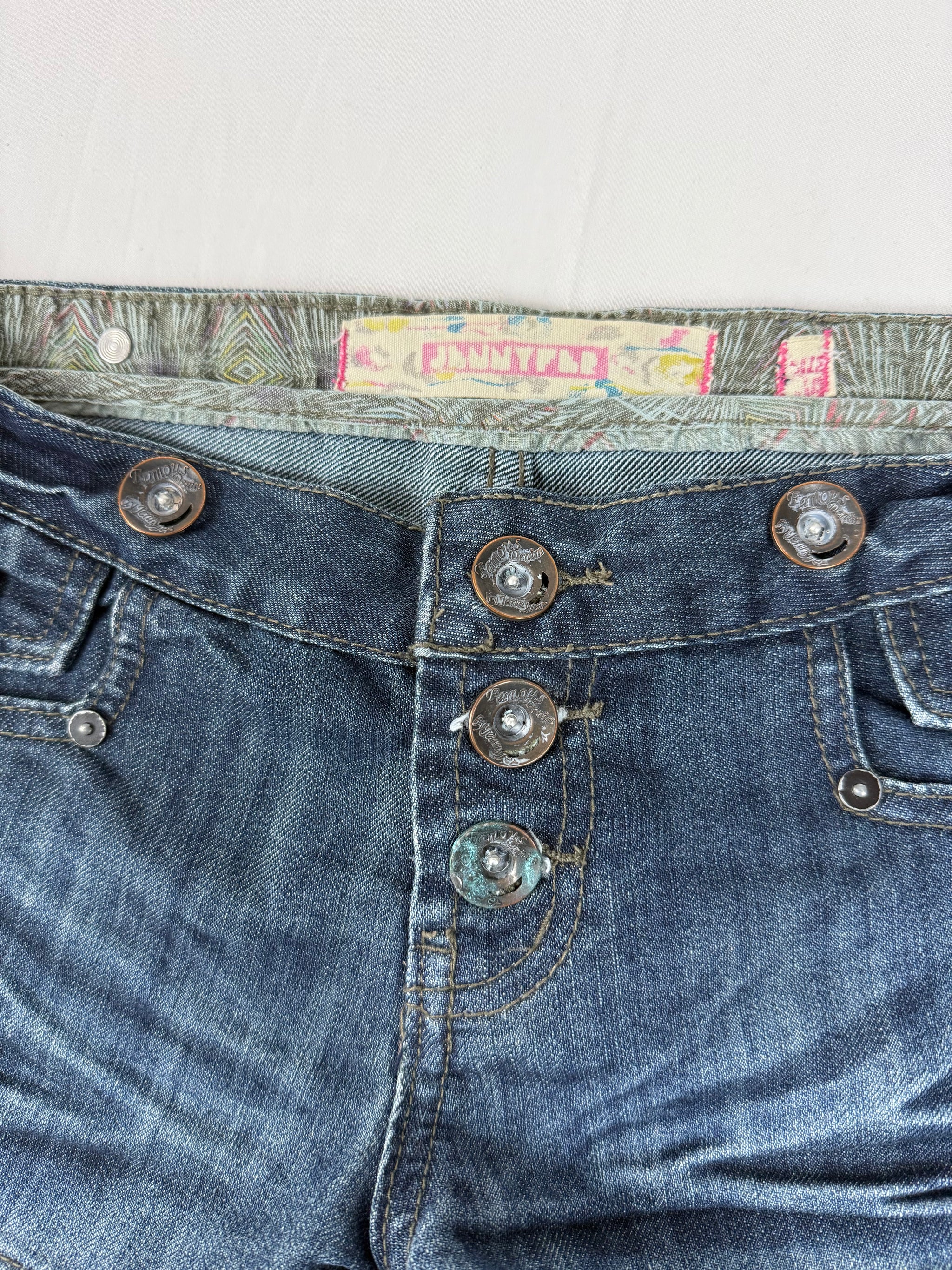 Navy denim low rise mini short (XS)