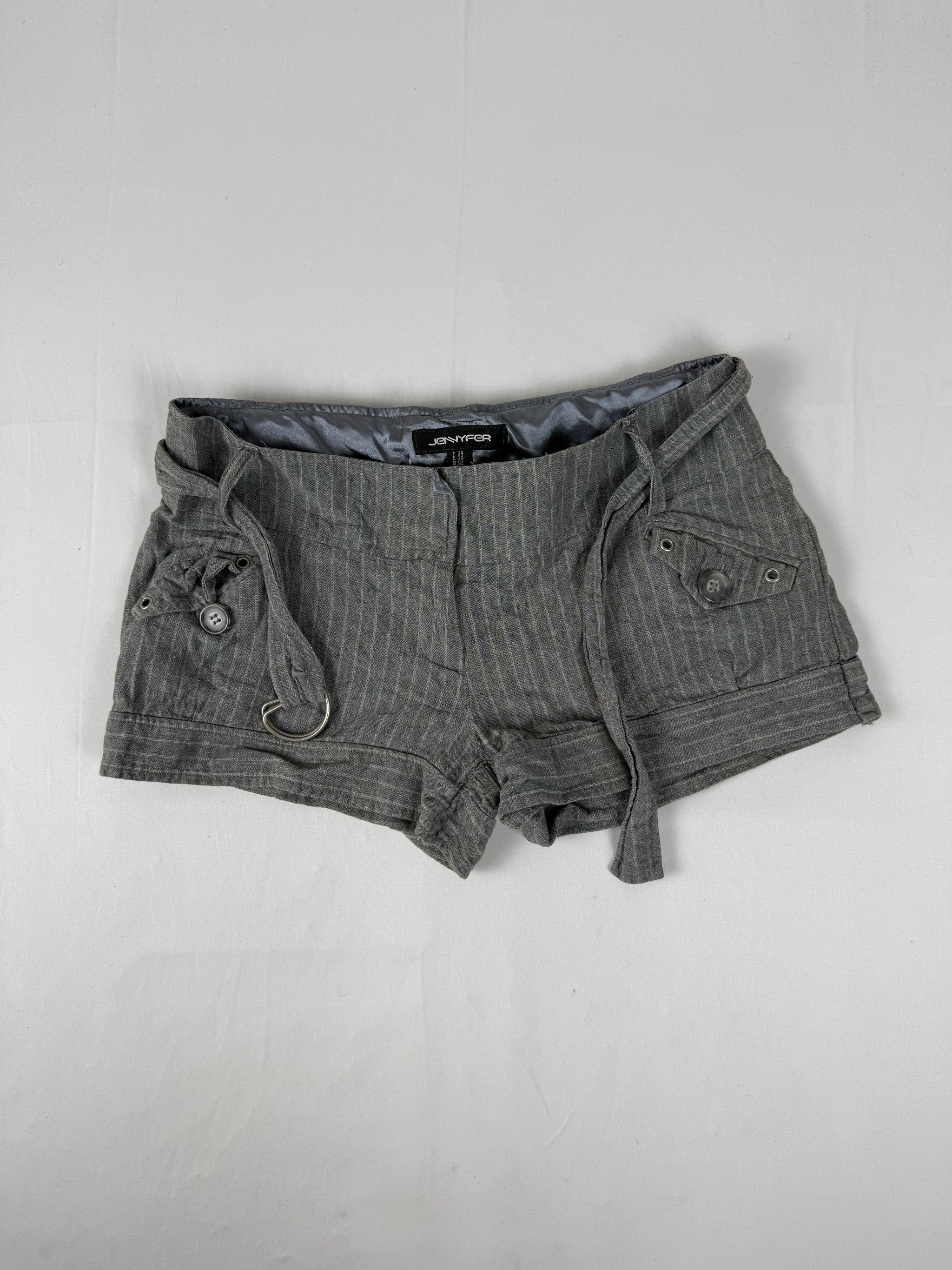 Grey office low rise mini short (XS/S)