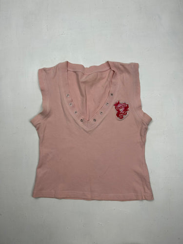 Baby pink logo tank  top (S/M)