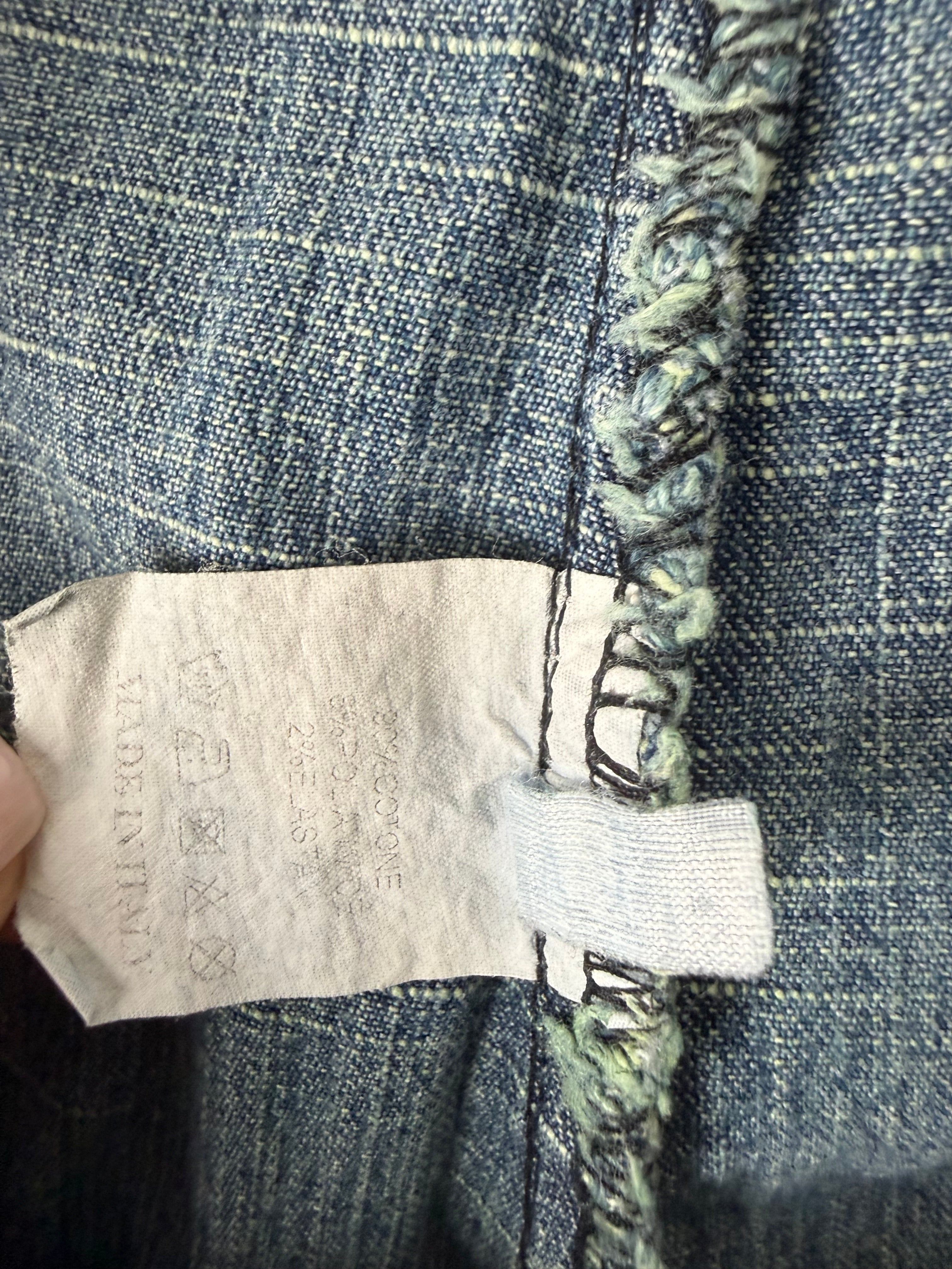 Blue denim low waist capri pants (L)