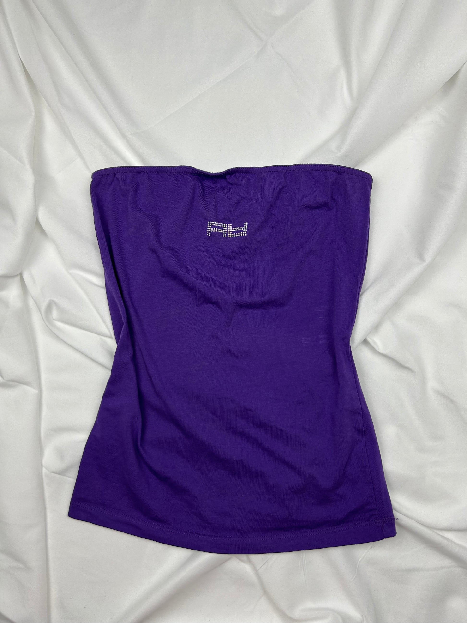 Purple strass logo tube top (S/M)