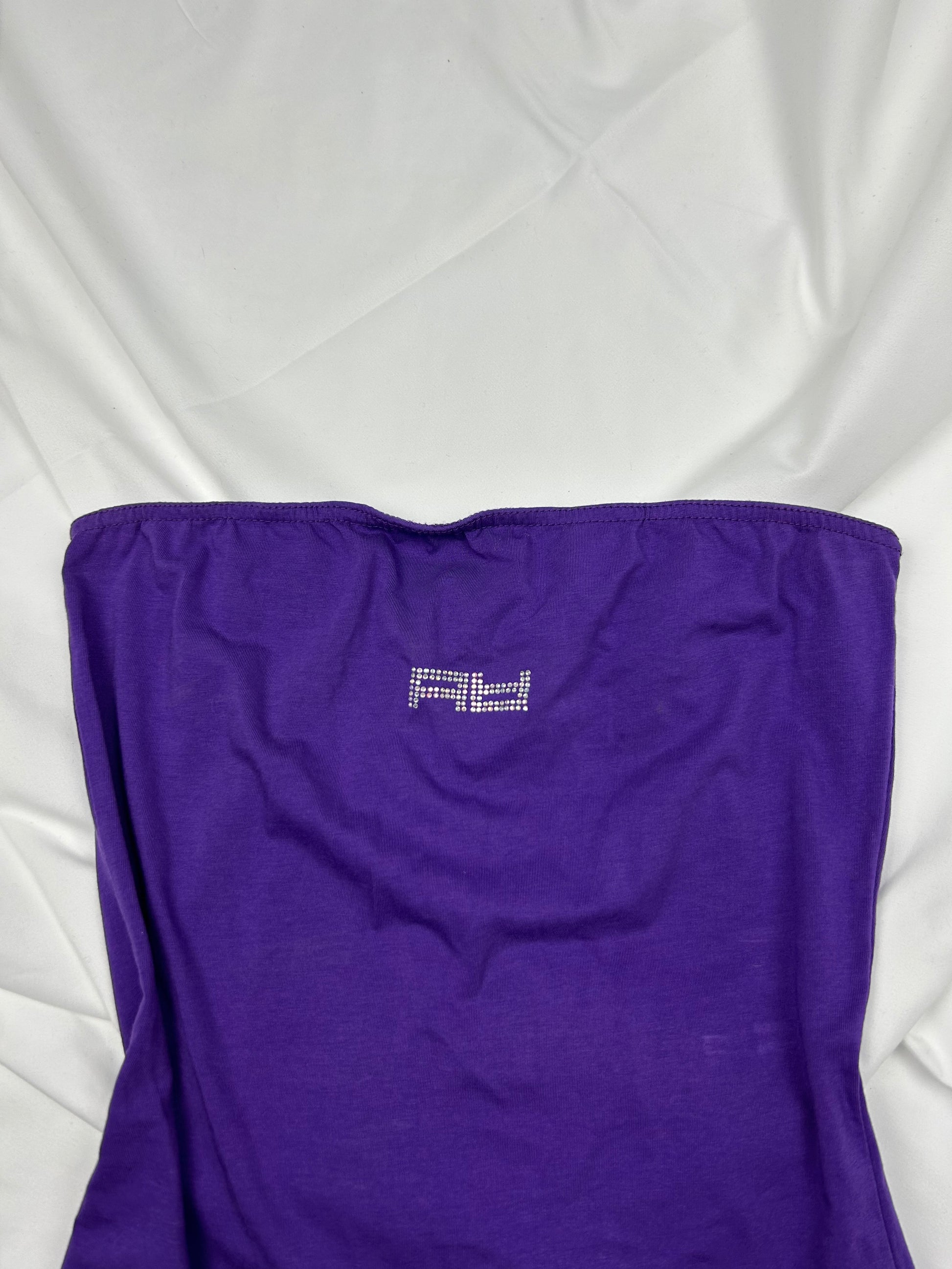 Purple strass logo tube top (S/M)