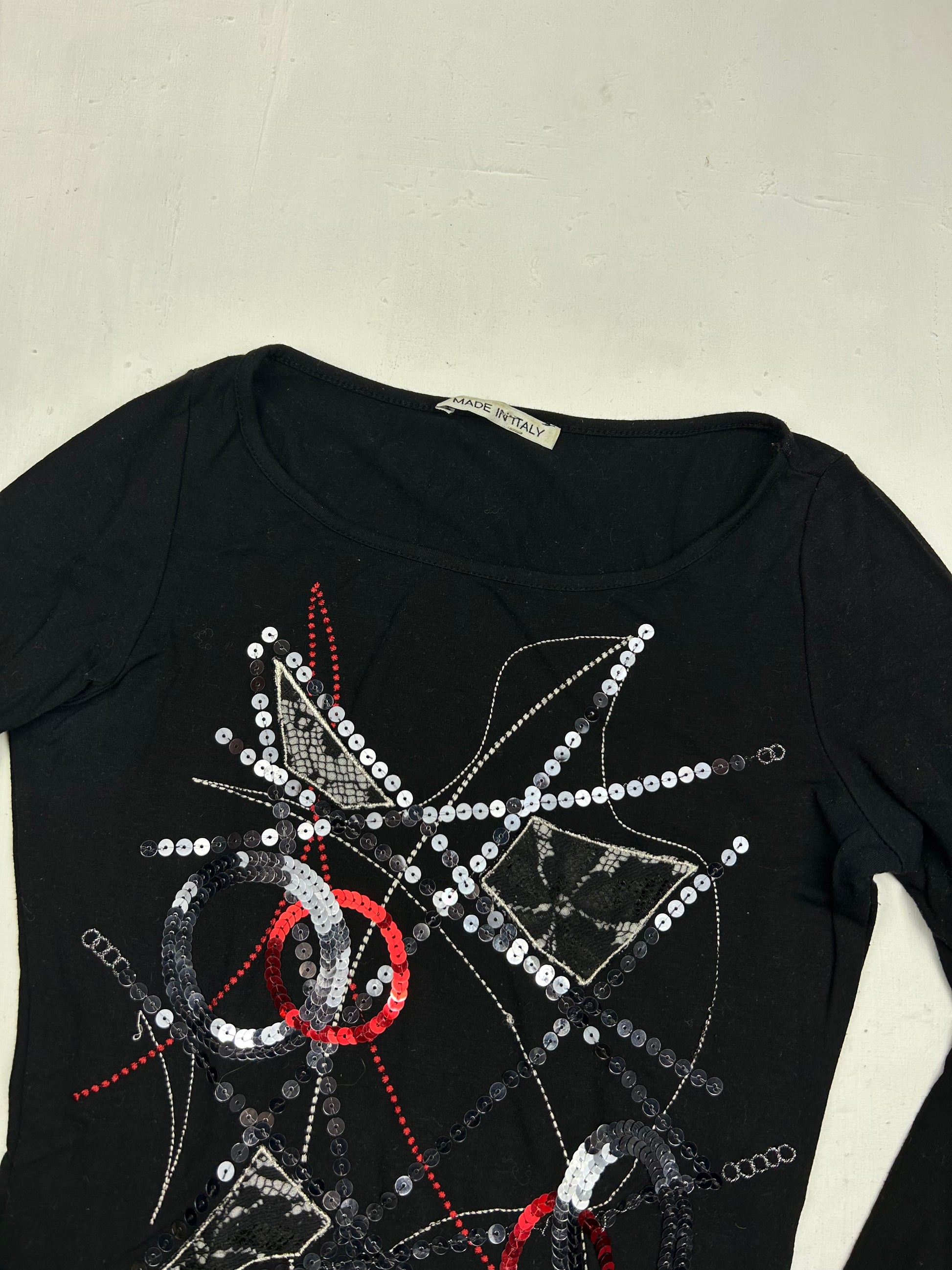 Black sequins  long sleeves top (S/M)