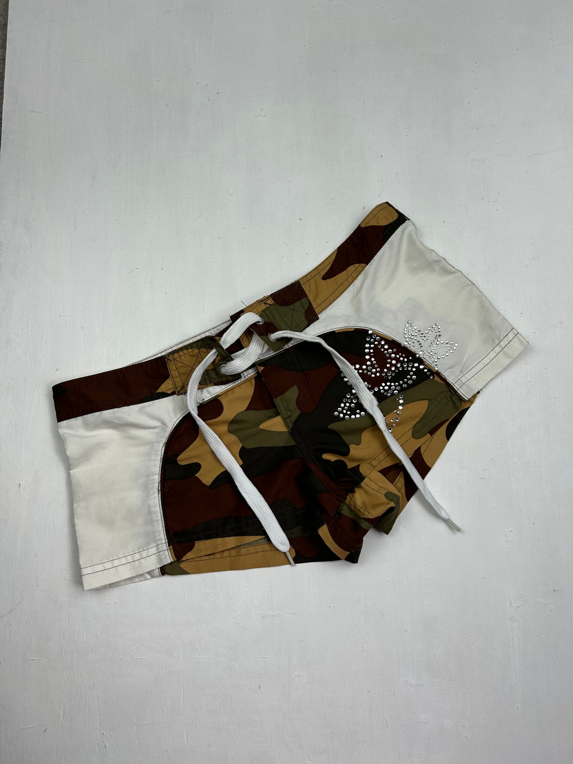 Beachwear lace up low rise mini short (S/M)