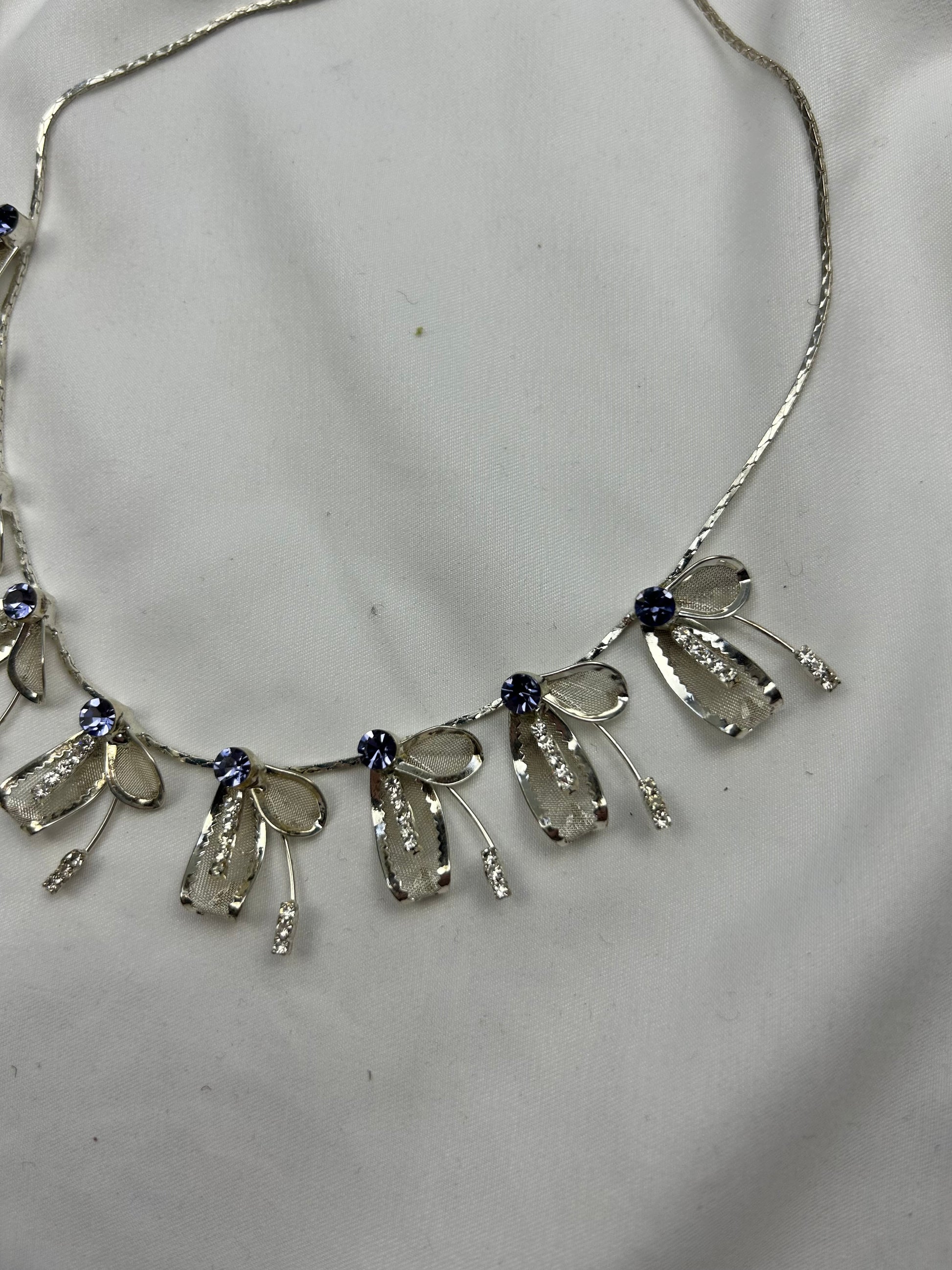 Silver pearls boho stainless steel necklace