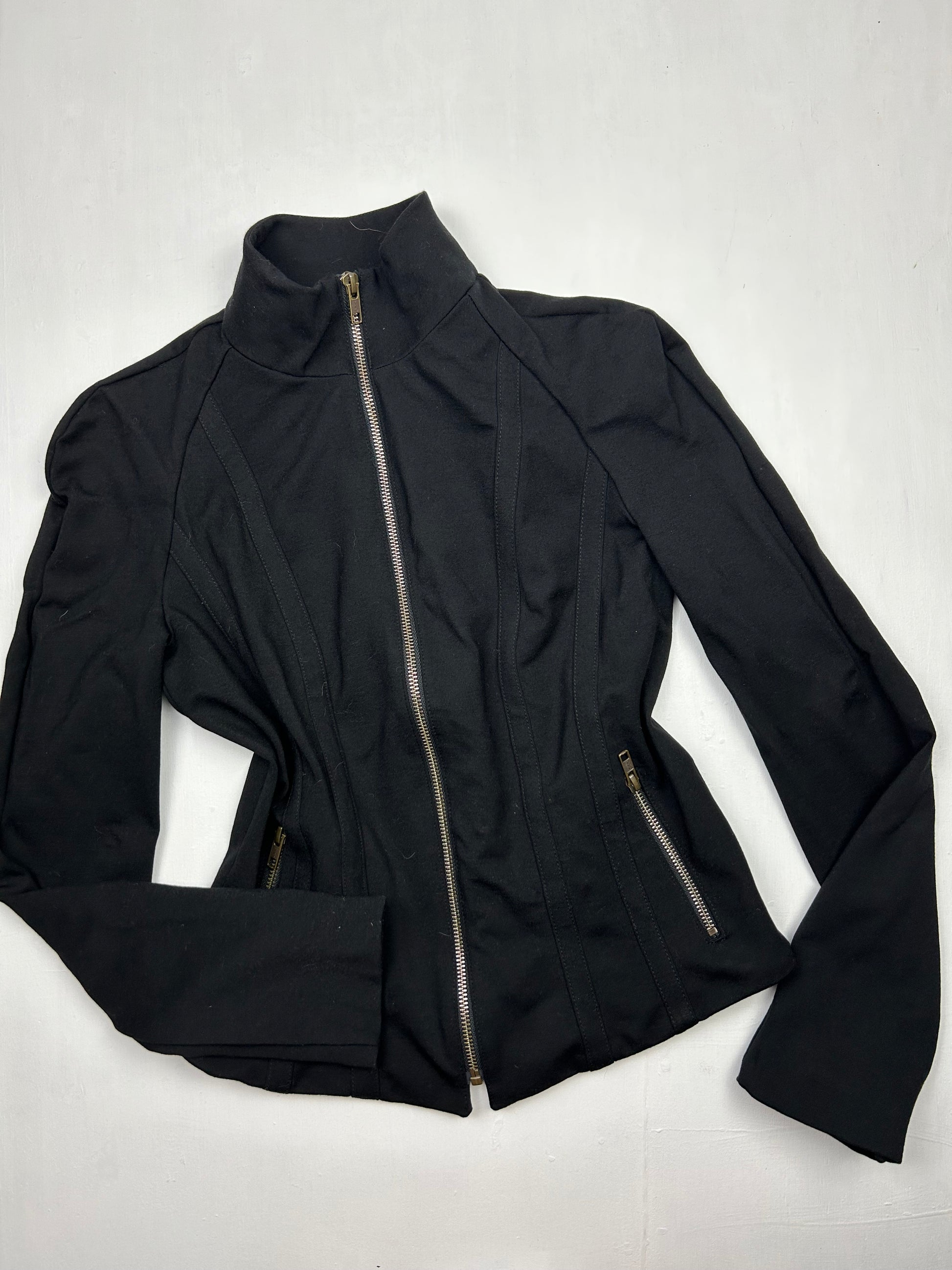 Black zip up office jacket (S/M)