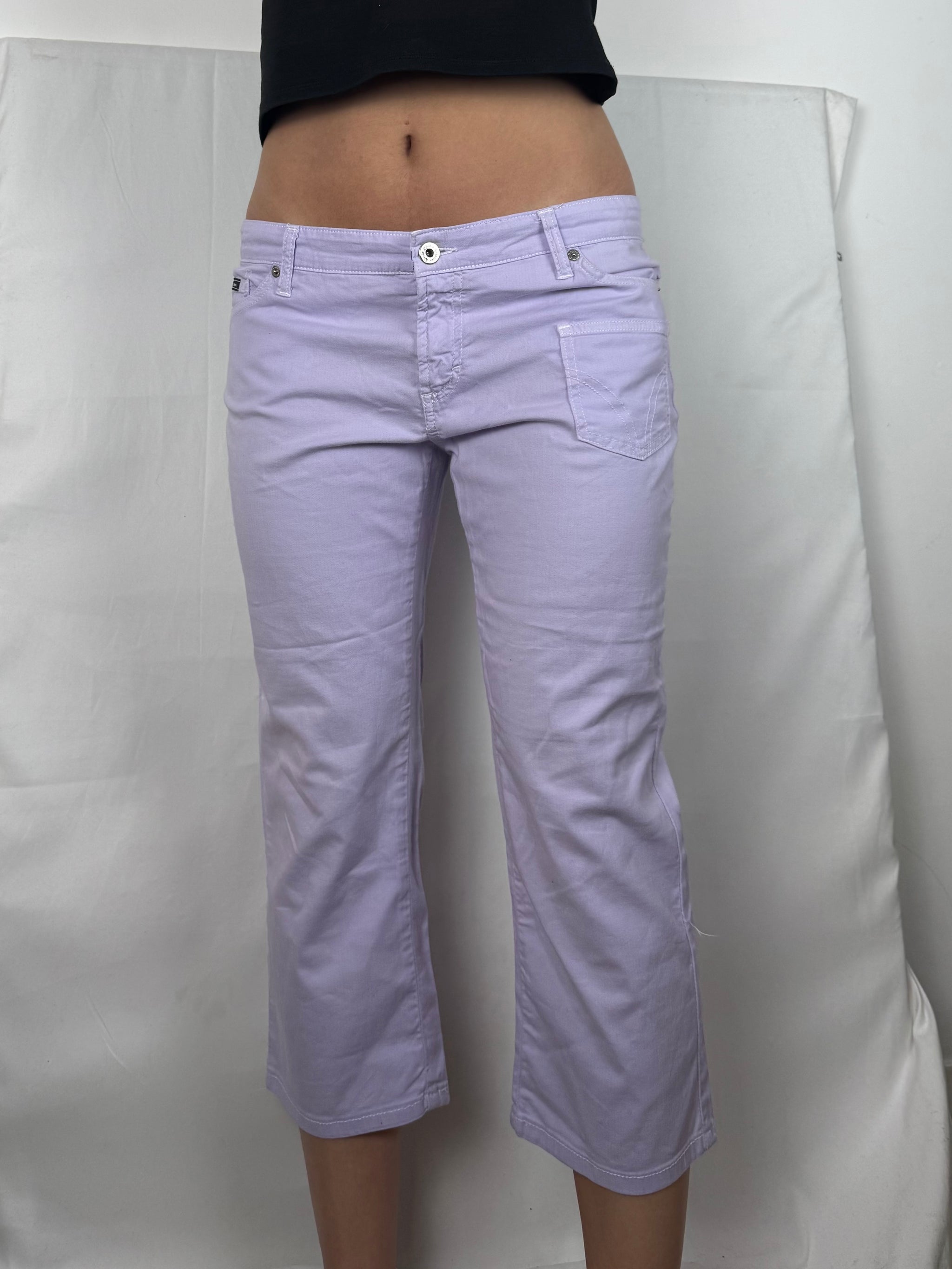 Lilac low waist denim capri pants (XL)