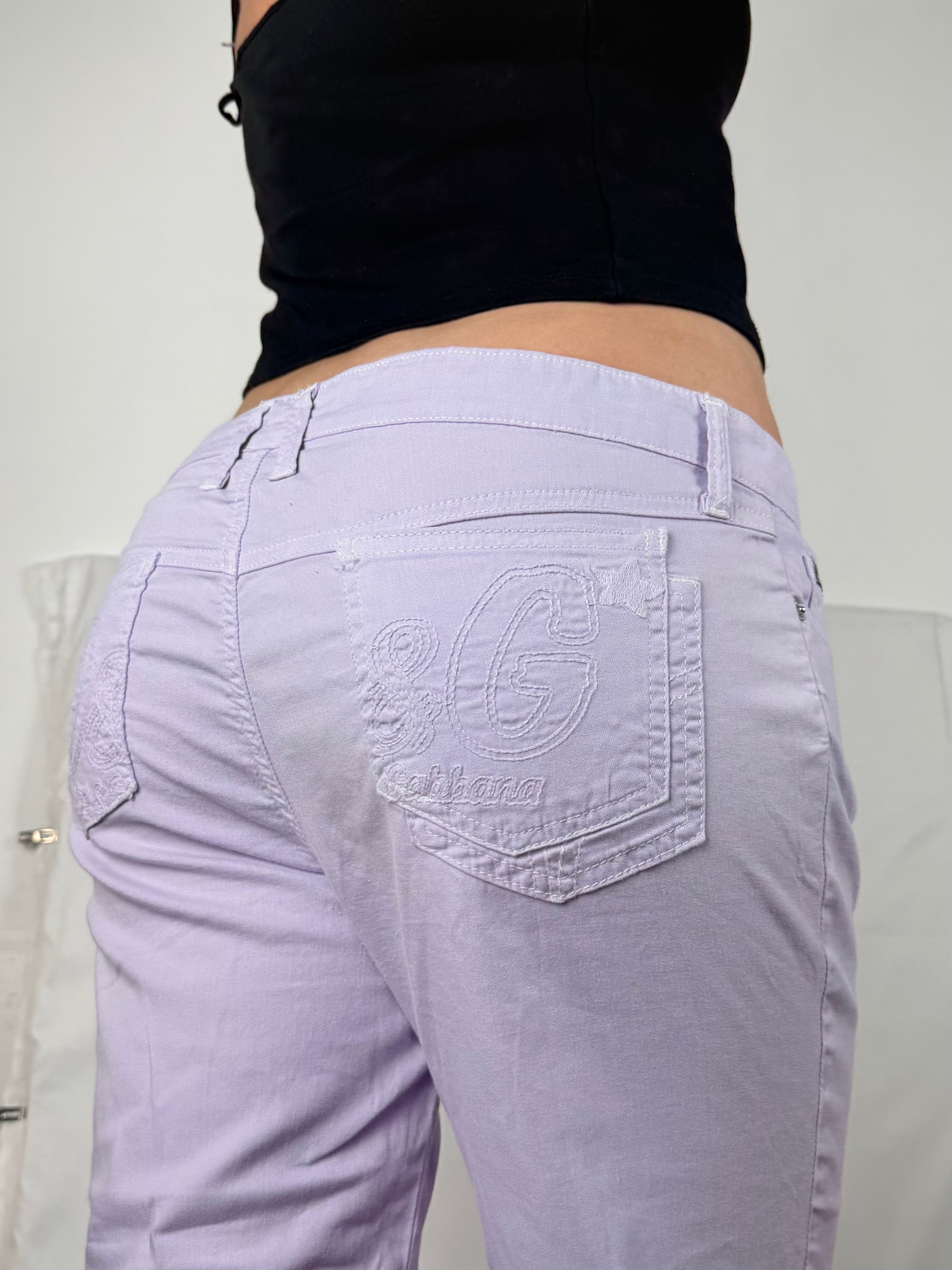 Lilac low waist denim capri pants (XL)