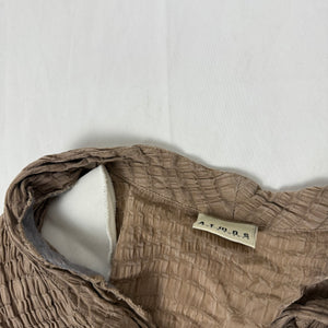 Beige ruched long sleeves shirt (S)