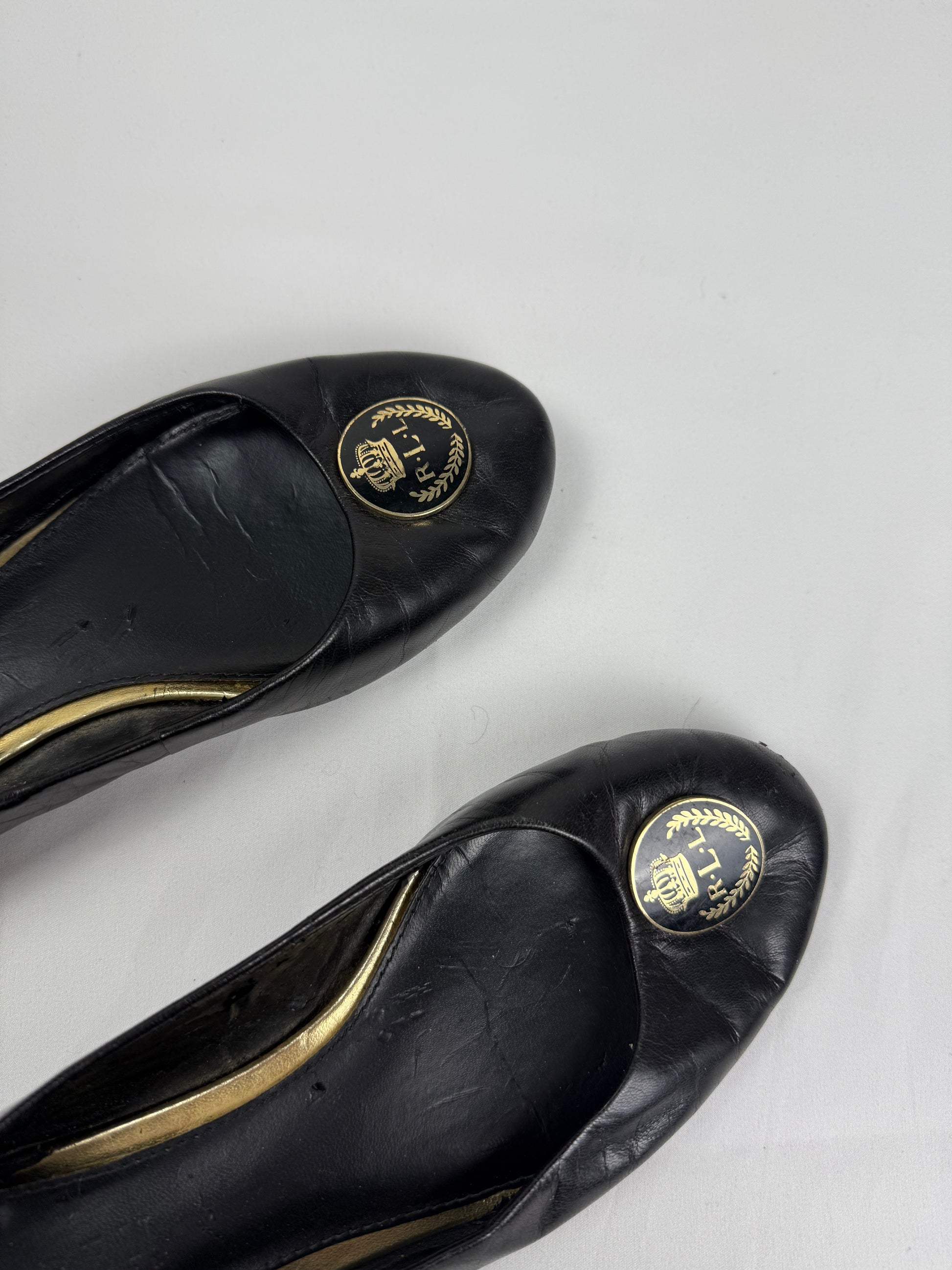 Black real leather ballet flats (37)