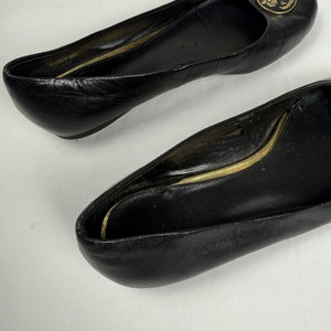 Black real leather ballet flats (37)