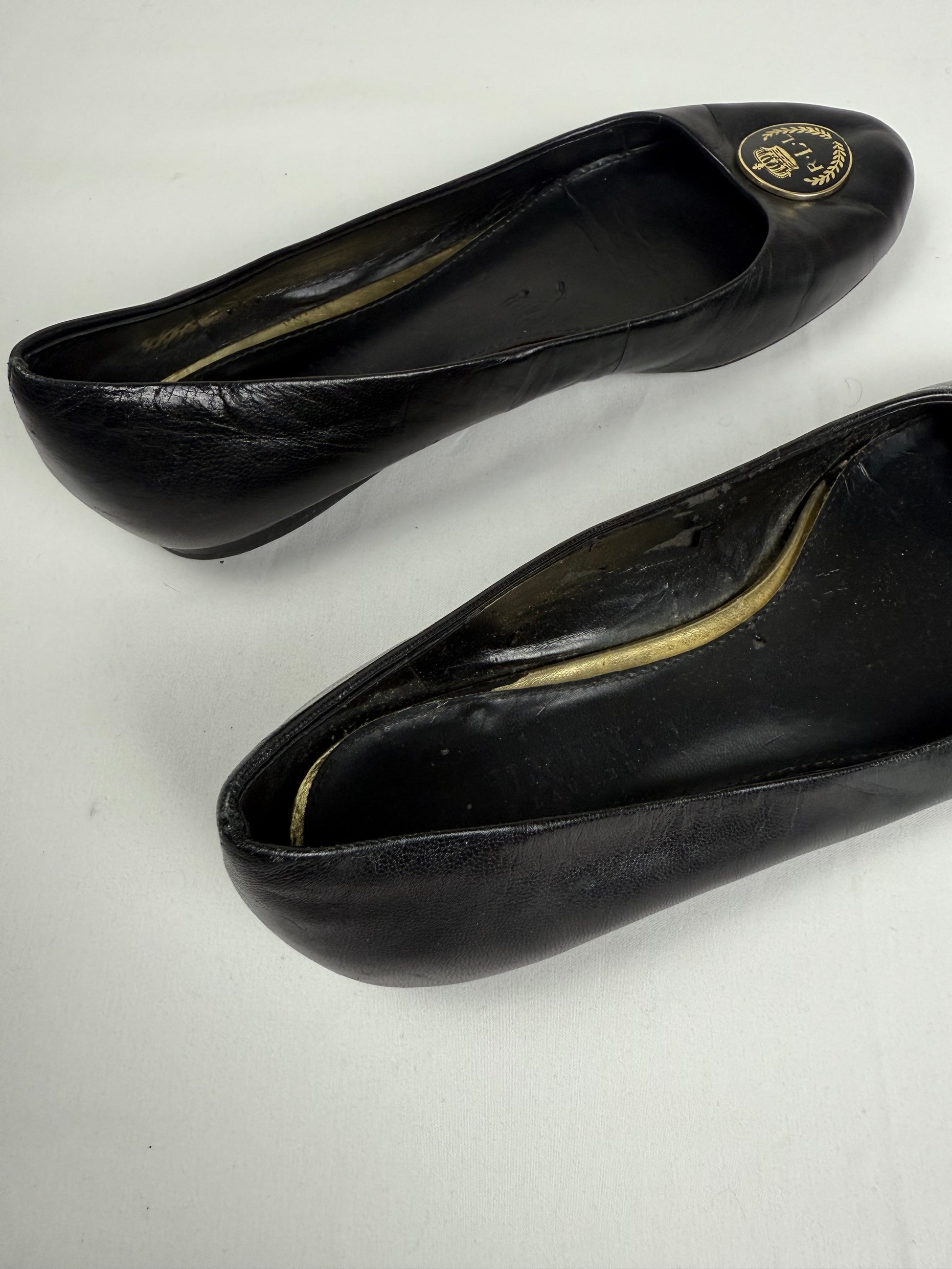 Black real leather ballet flats (37)