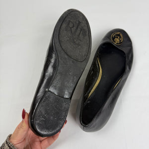Black real leather ballet flats (37)