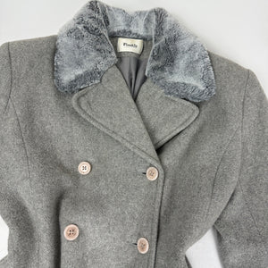 Grey wool & faux fur winter coat (M/L)