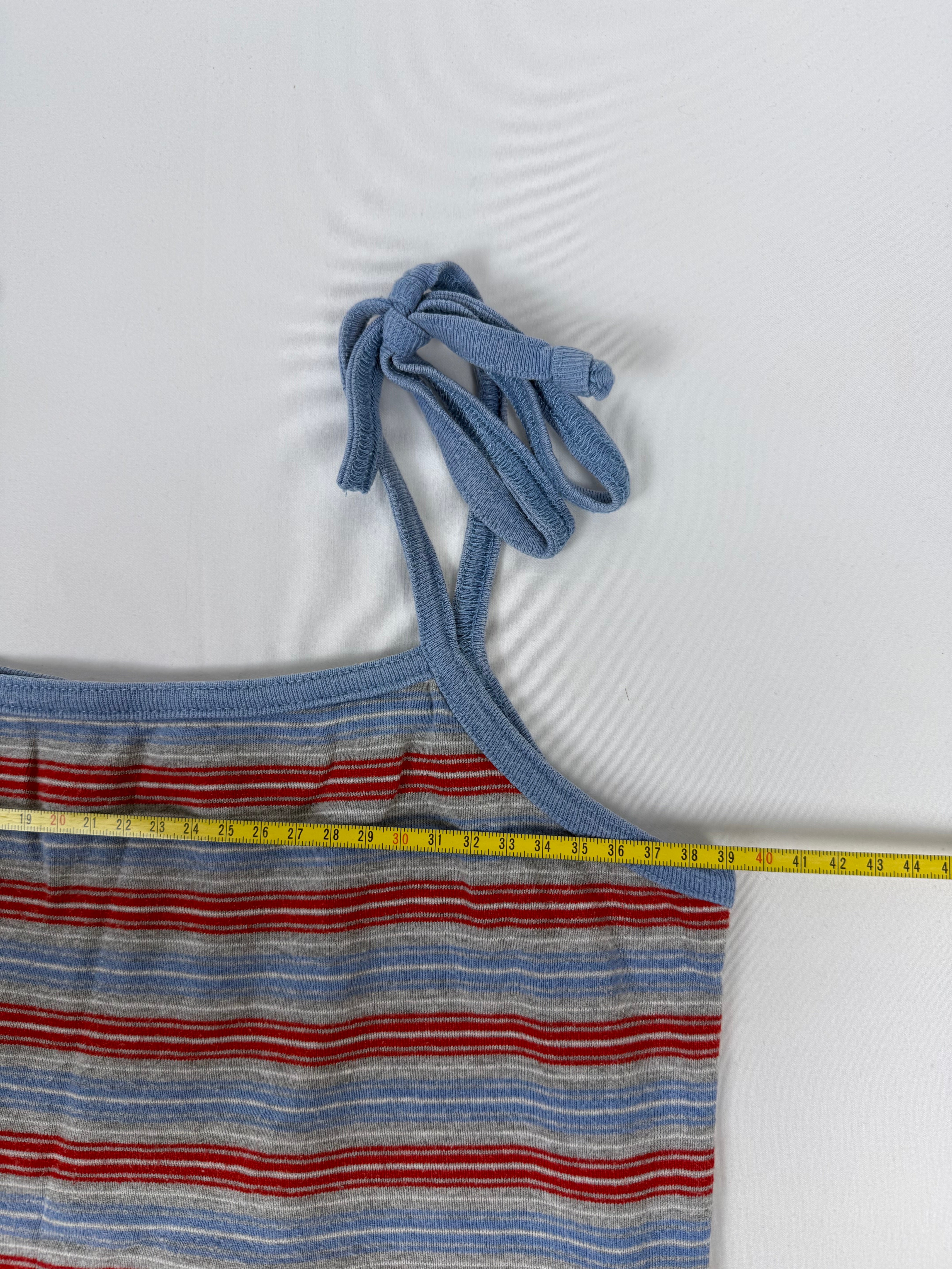 Blue striped tie up cami top (XL)