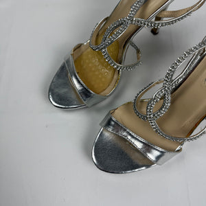 Silver rhinestones high heels (38)