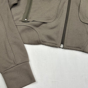 Khaki zip up crop sweatshirt (S/M)
