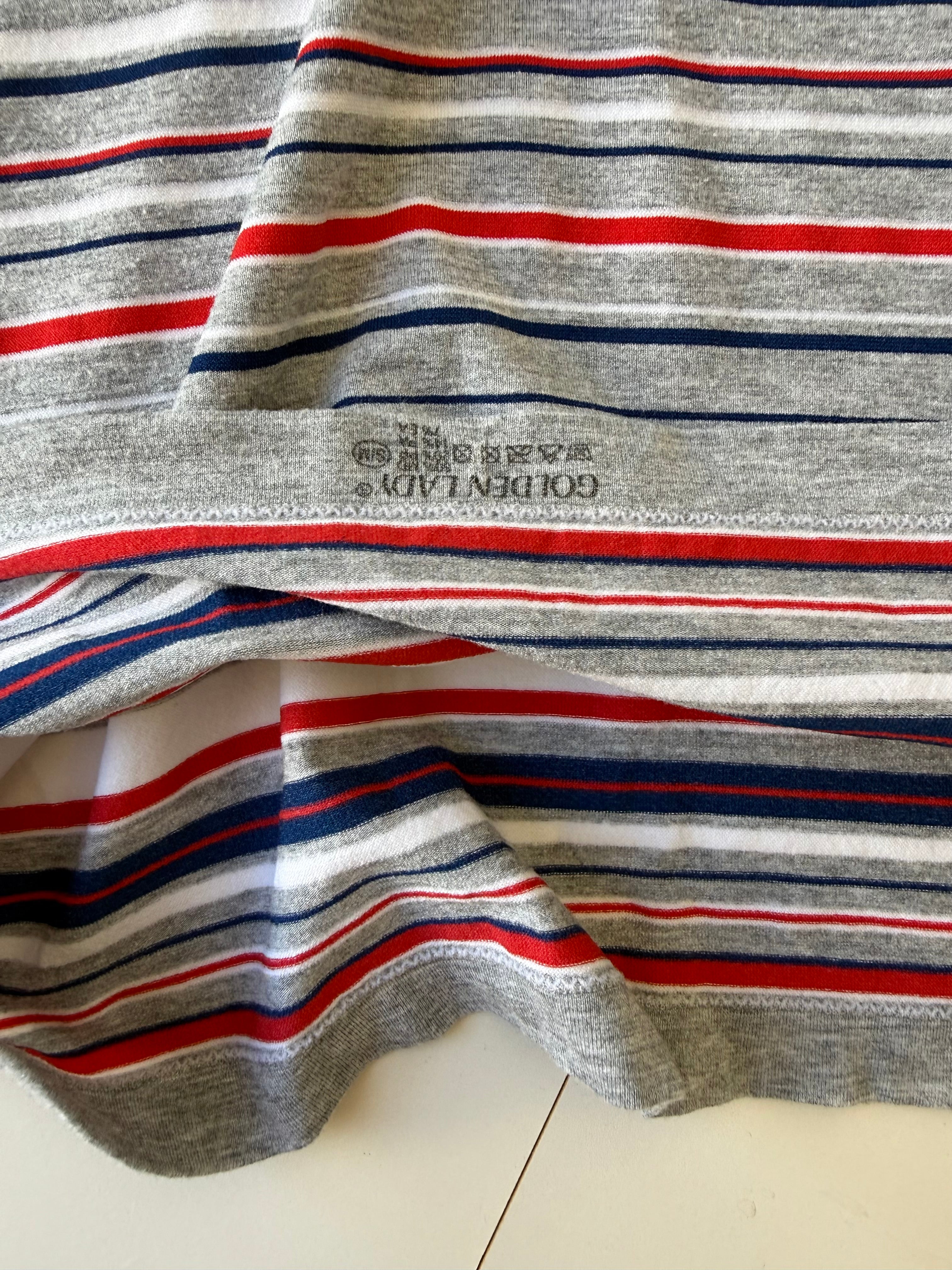 Grey striped cotton stretchy cami top (S)