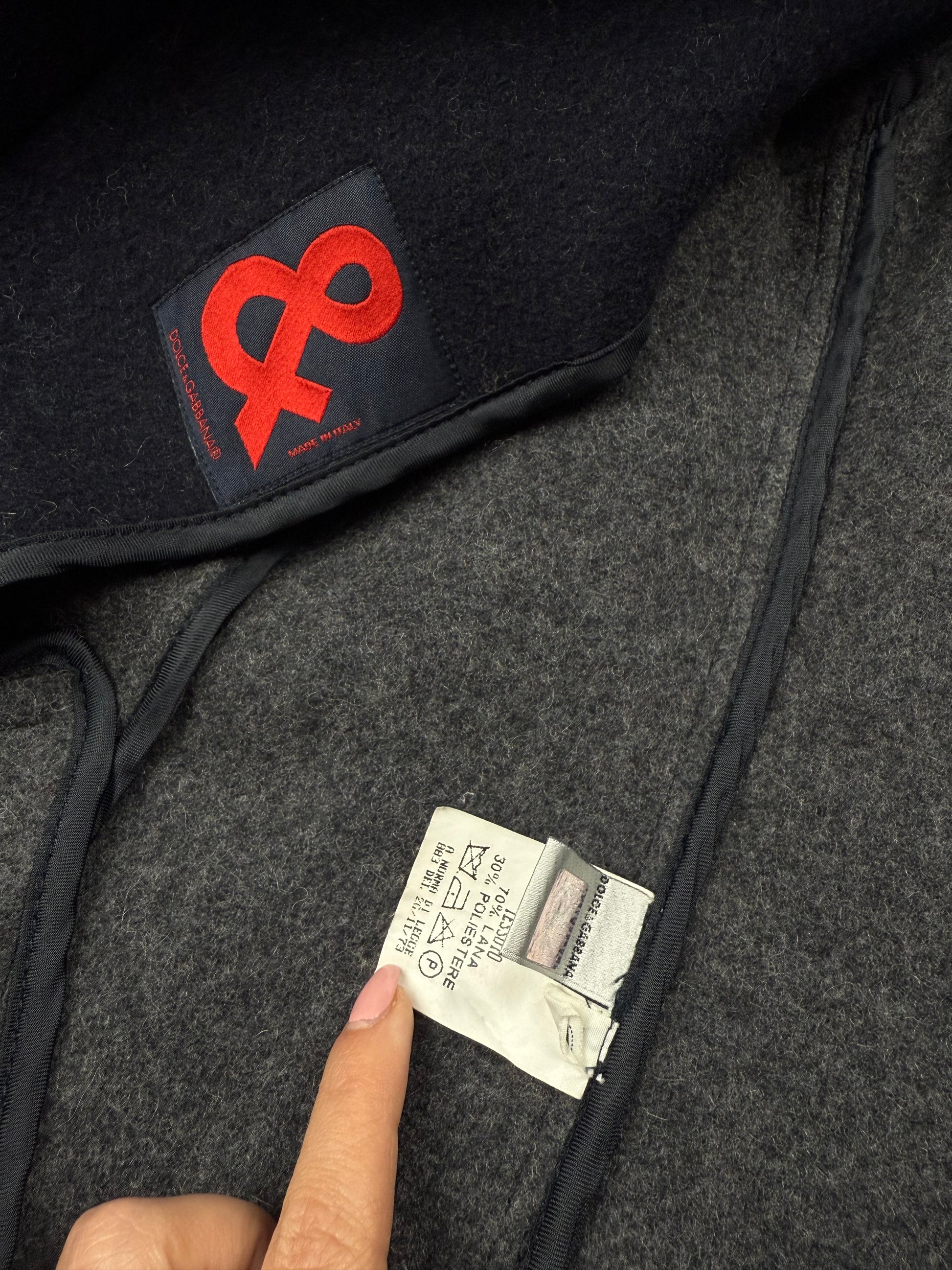 Navy wool tight fit trench coat (S)