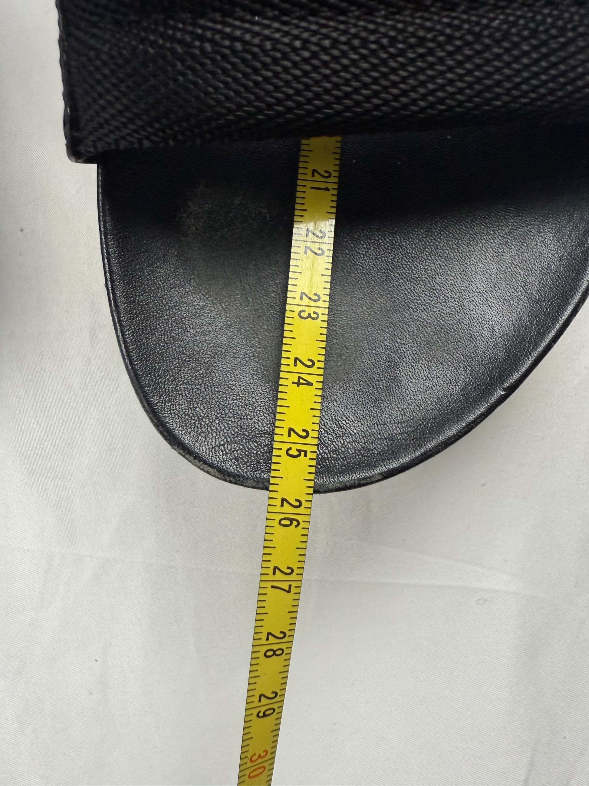 Black logo wedge heels mules (38)