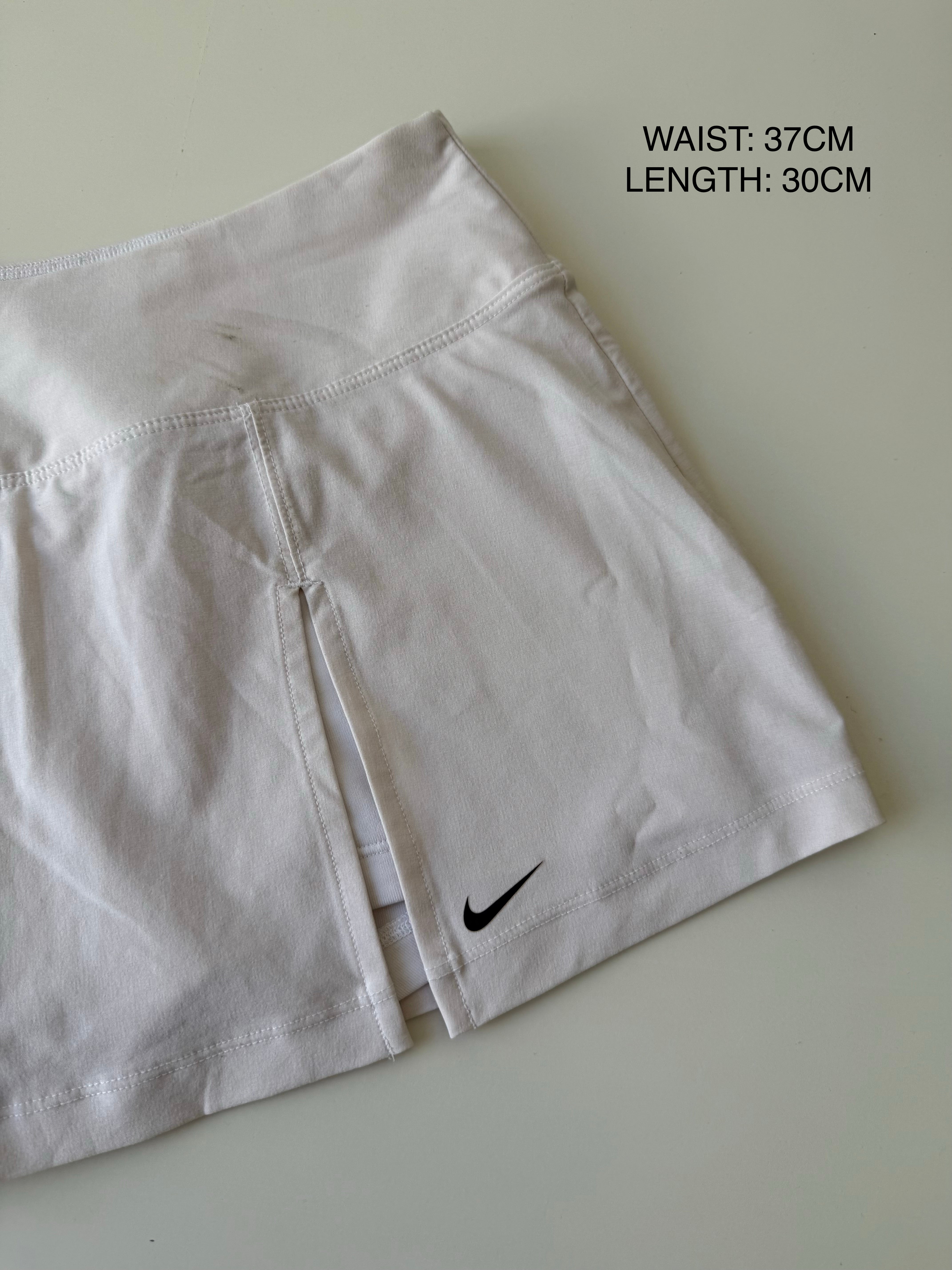 White activewear built in short mini skirt (M)