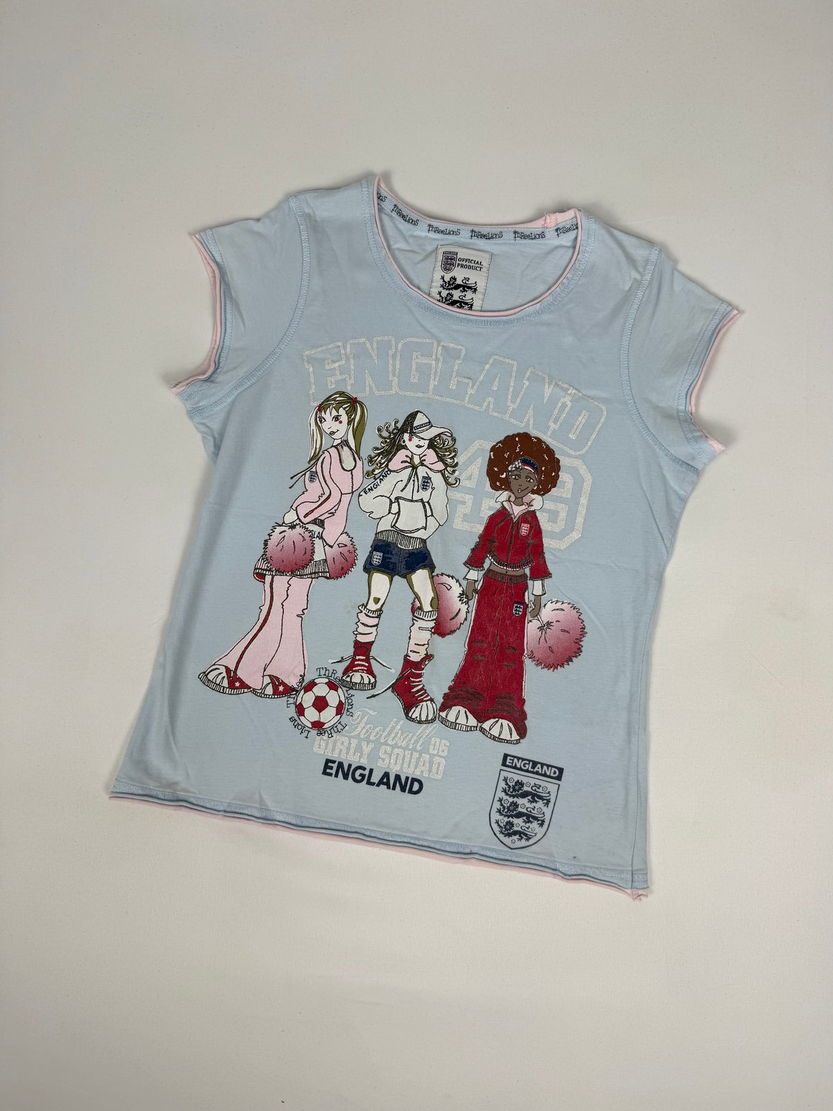 Baby blue cotton graphic tee (S)